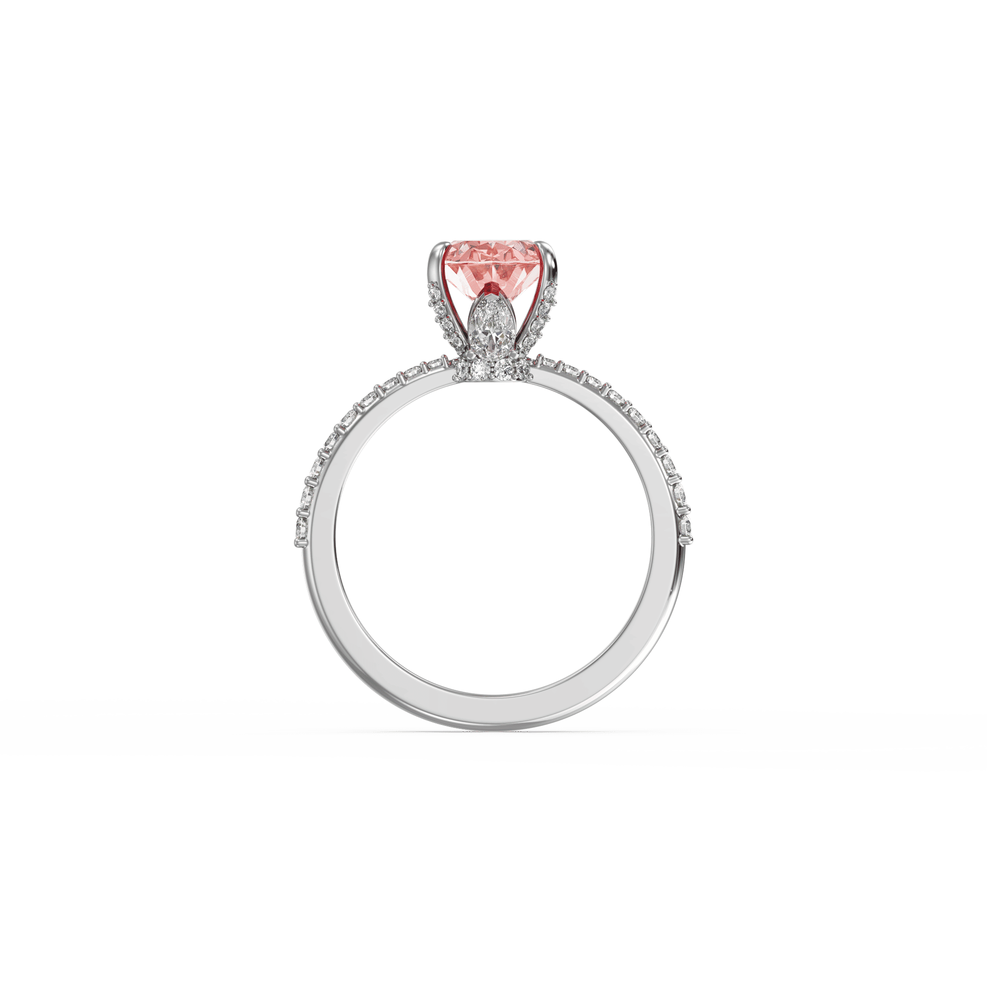 Oval Crest Pavé Ring 3