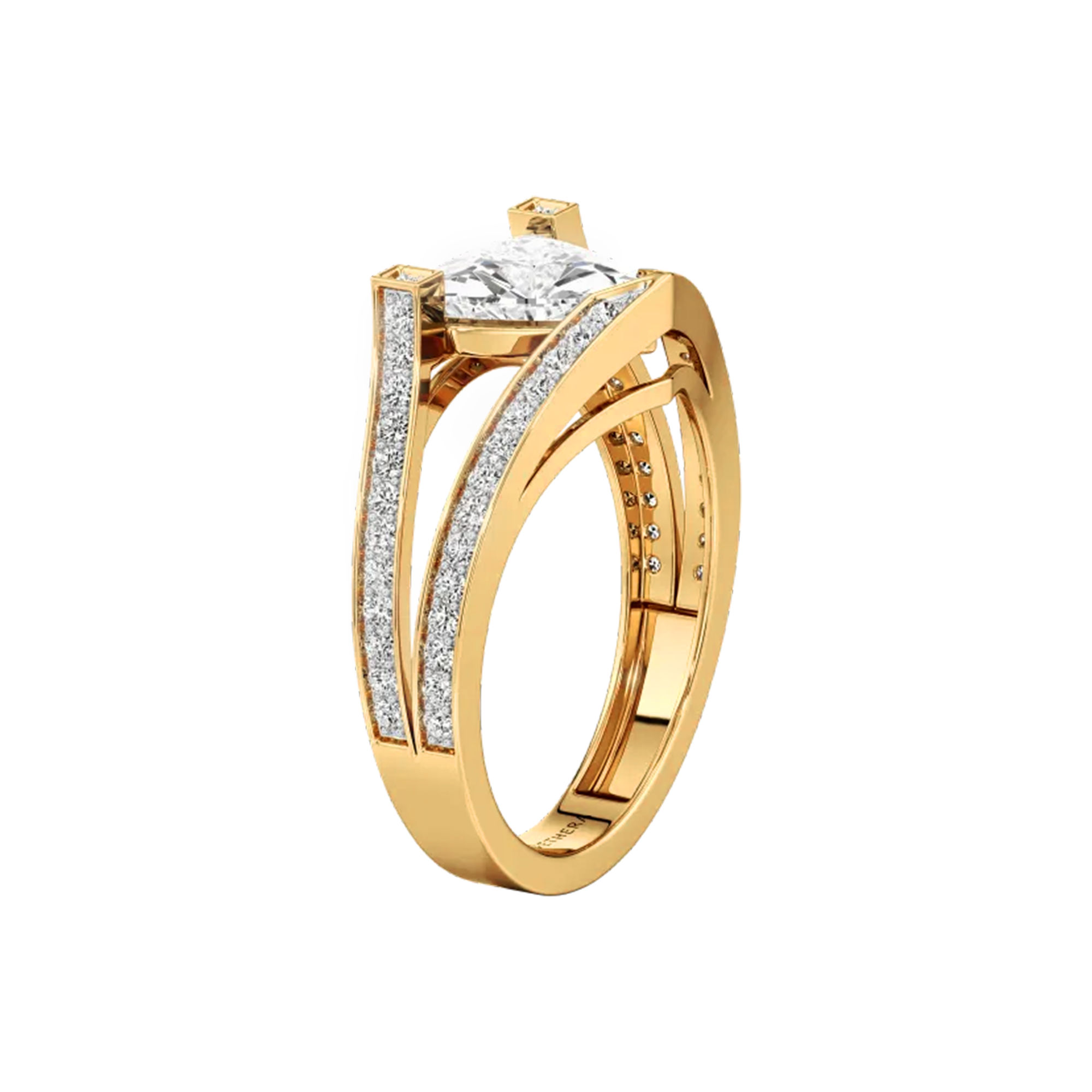 Crown Arc Solitaire Ring 5