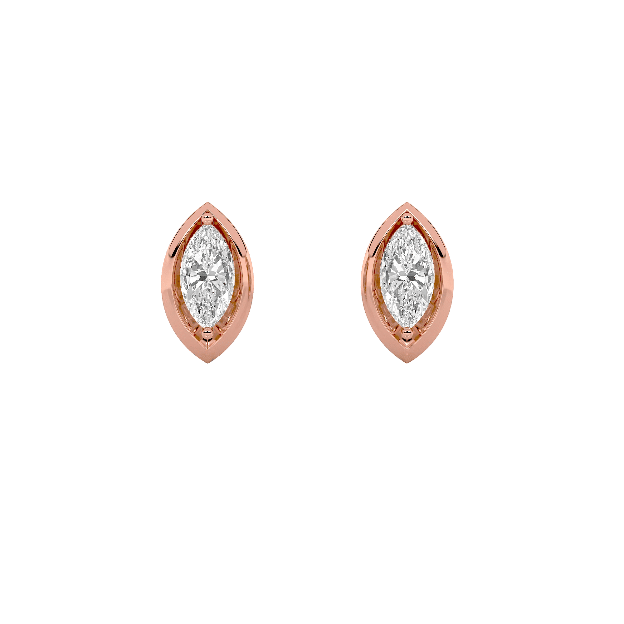 Marquise Diamond Surface Stud Earrings 7