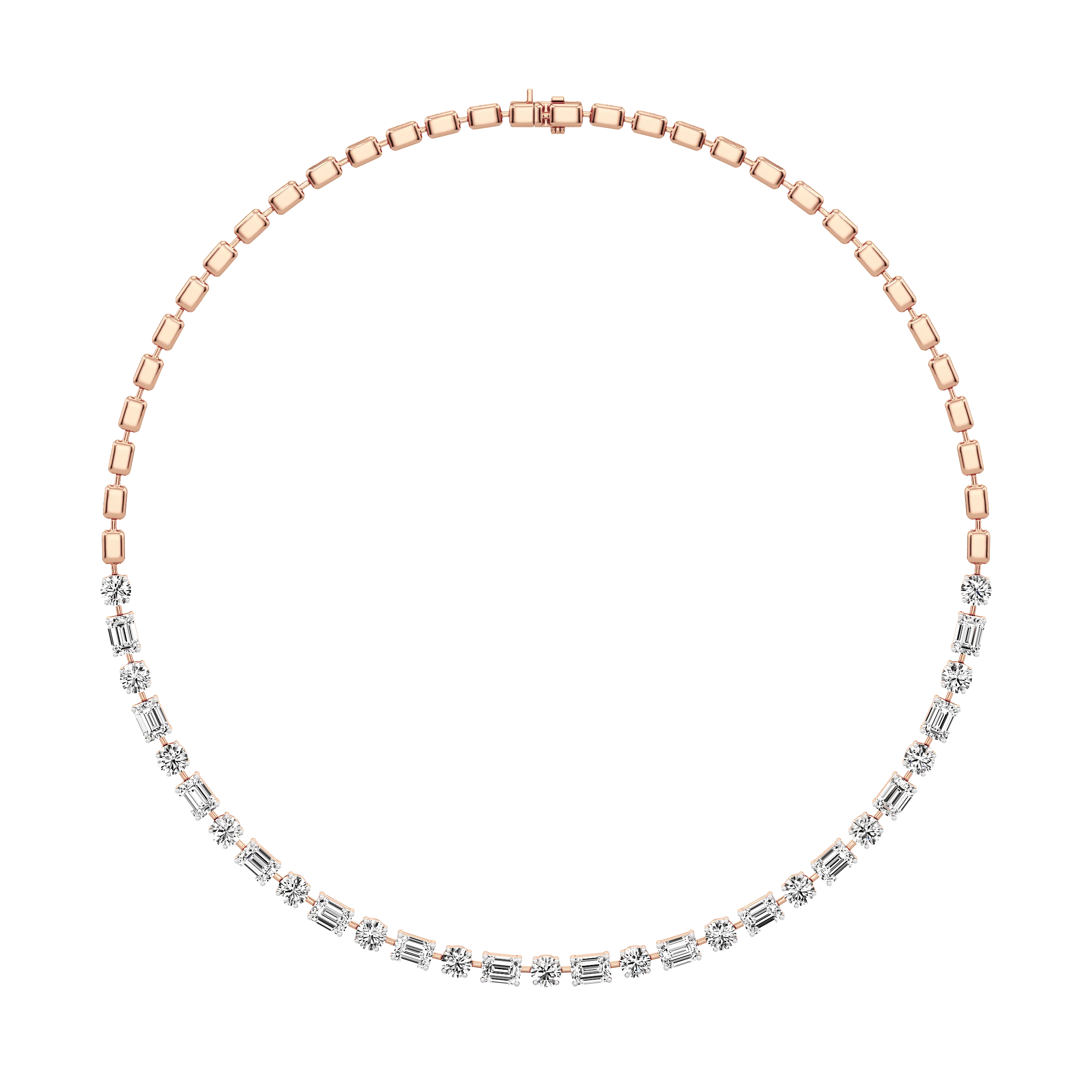 Prismatic Blocks Tennis Necklace 10