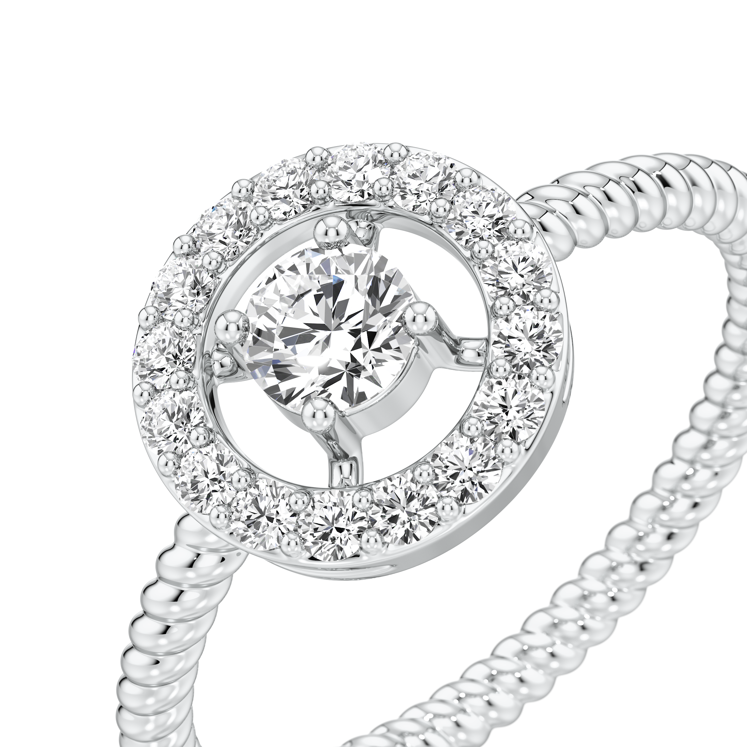 Orbit Halo Diamond Ring 8