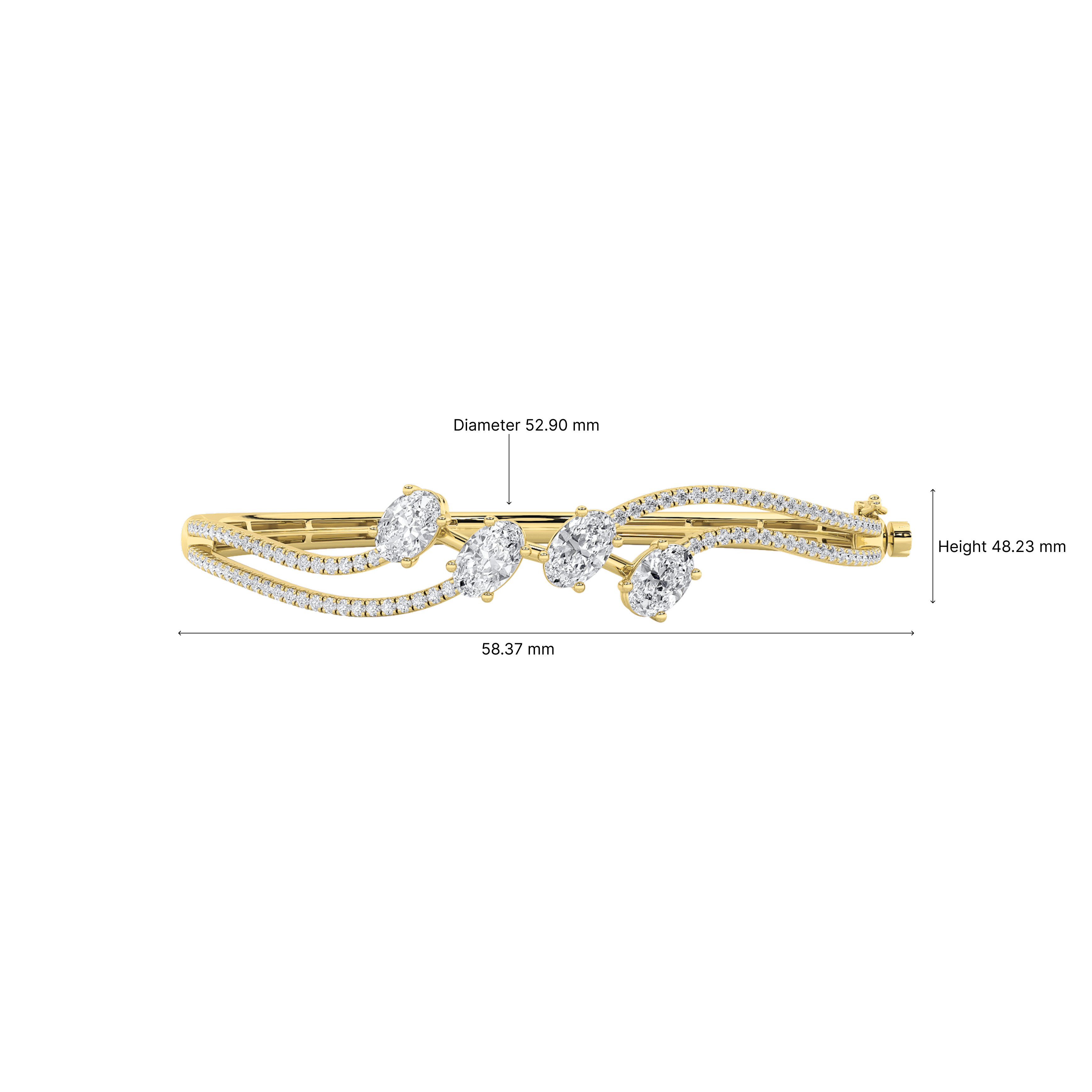 Lustrous Dual Oval Bangle 10