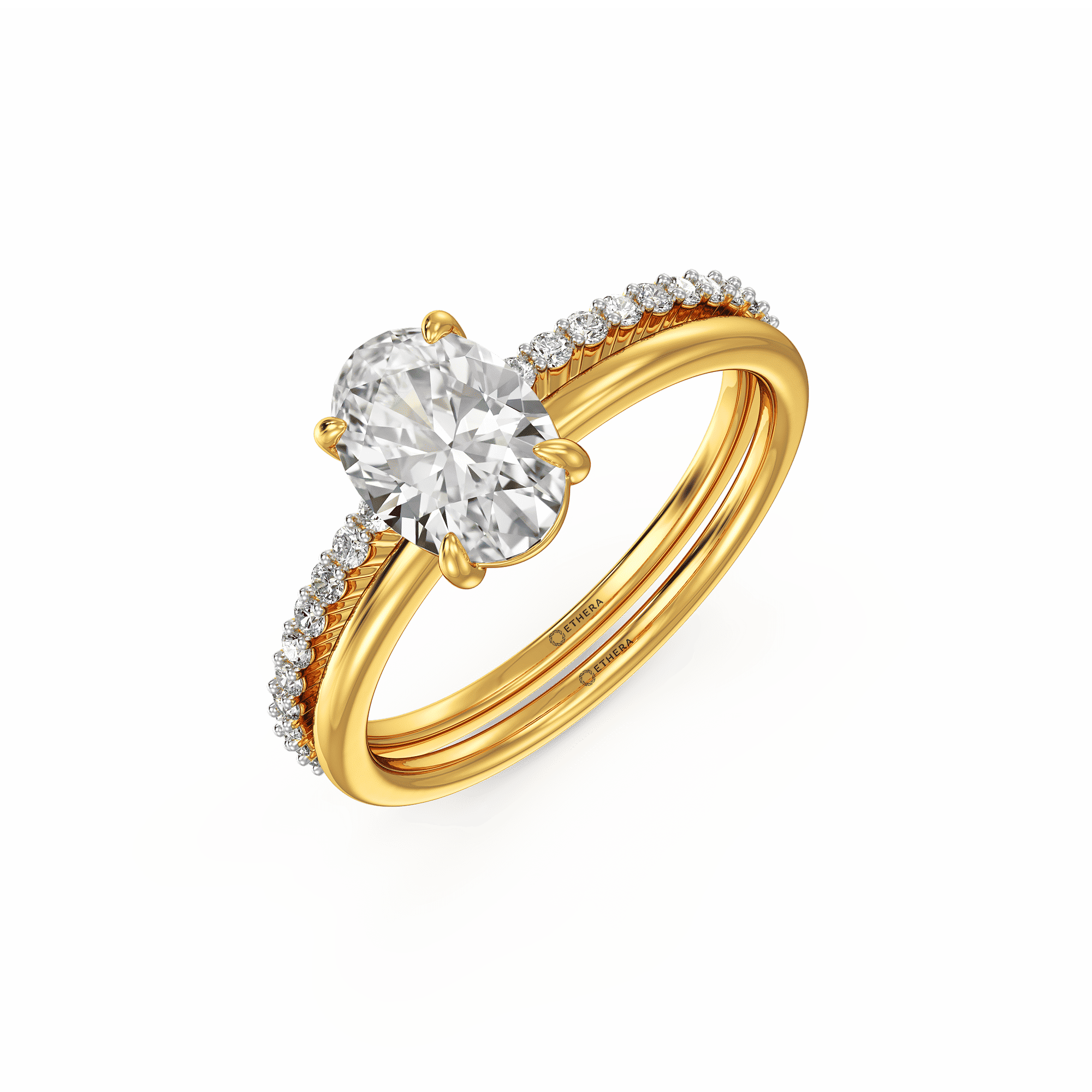 The Duet Oval Bridal Ring Set