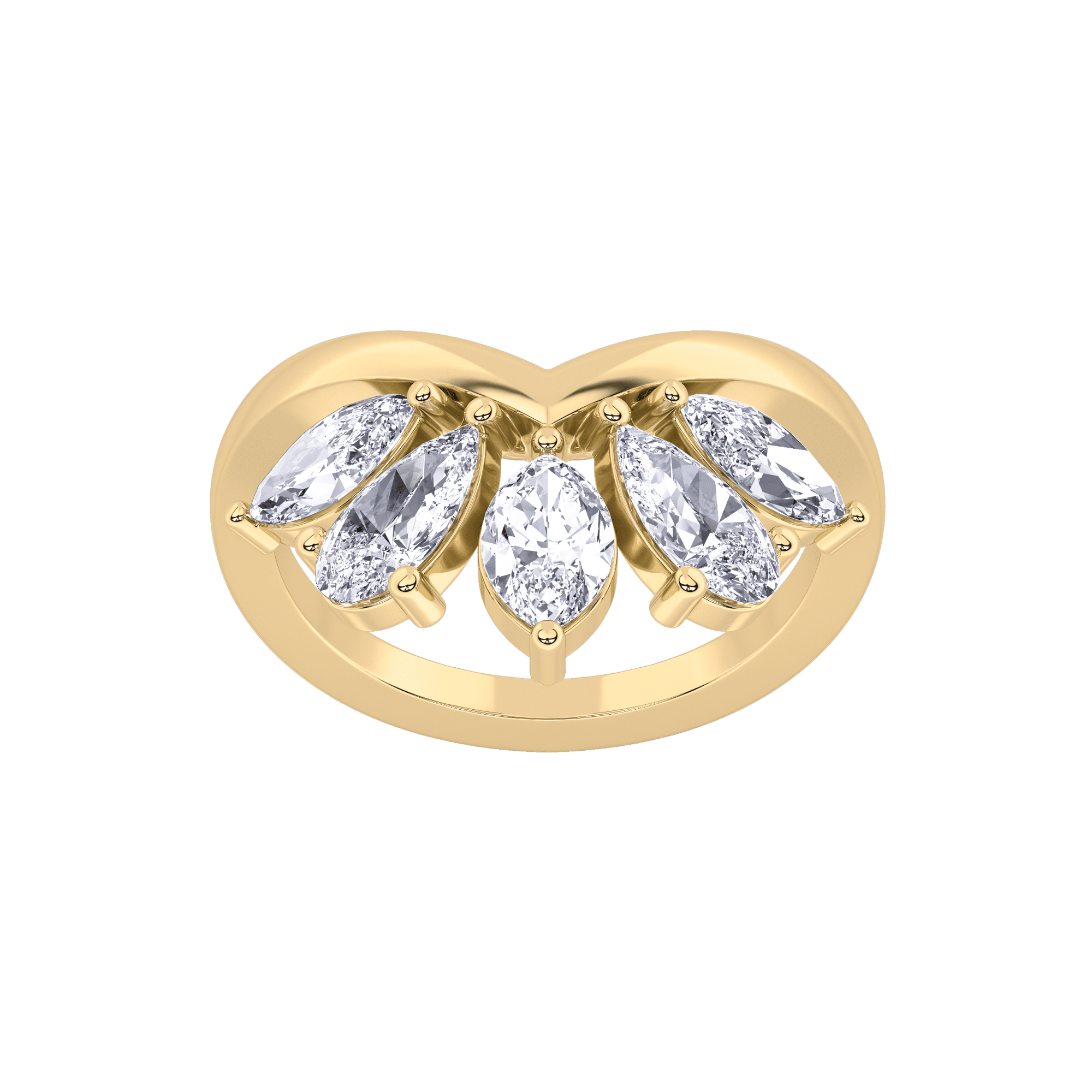 V-Curve 5 Stone Ring 0