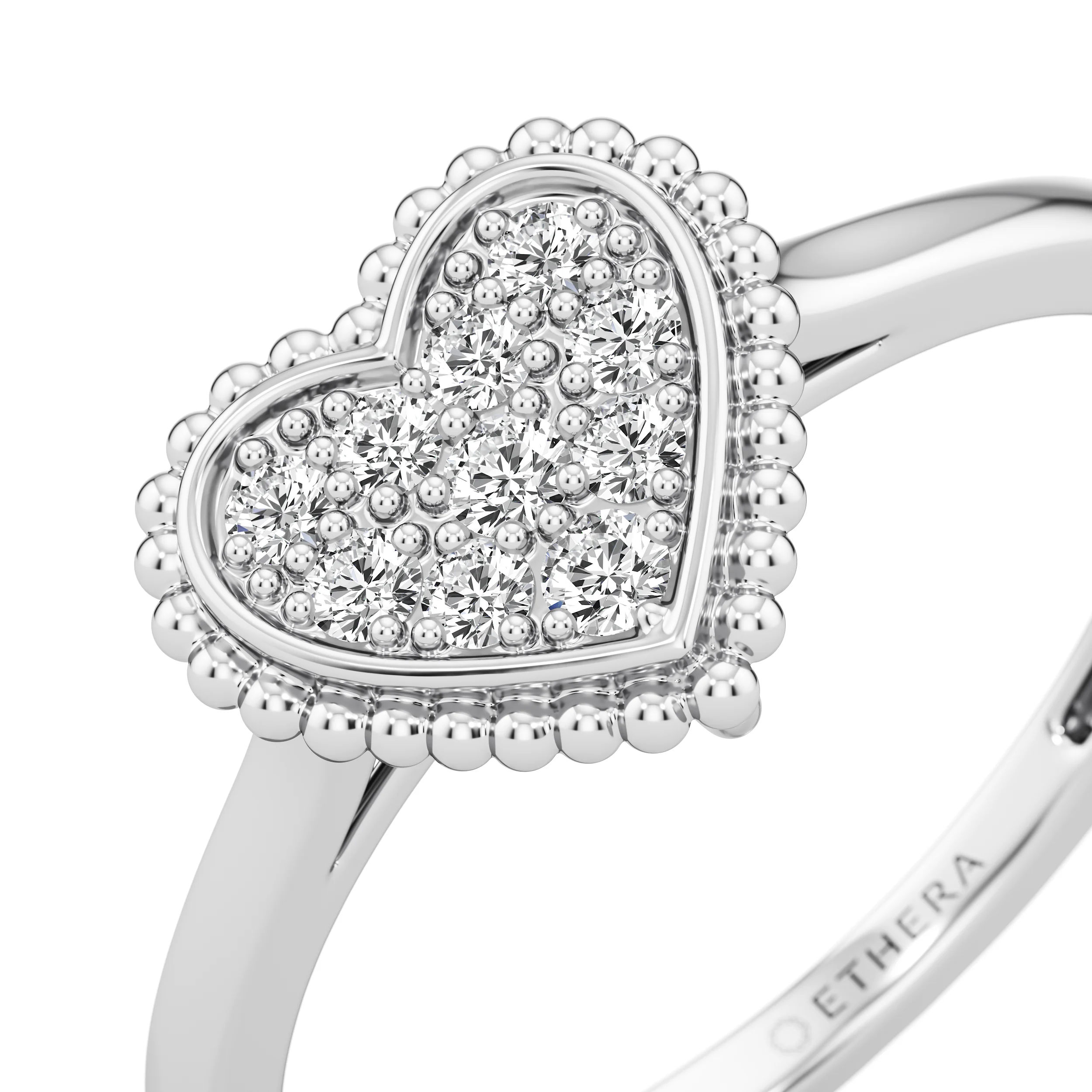 Beaded Bloom Heart Ring 8