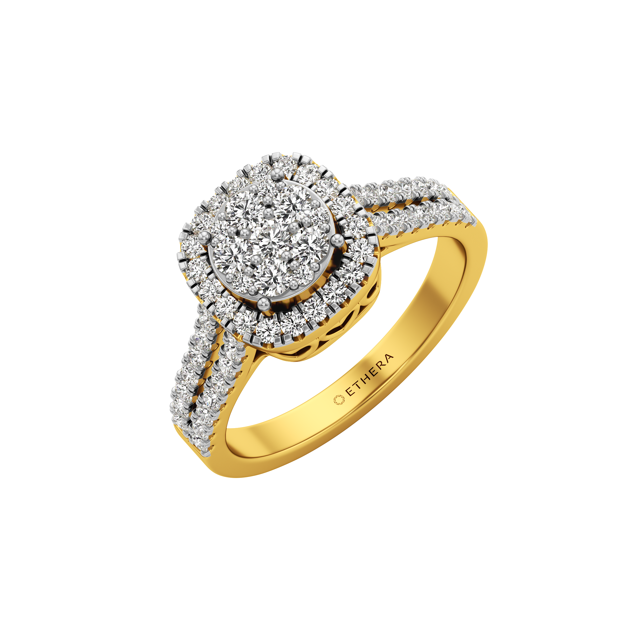 Royal Cushion Cluster Ring