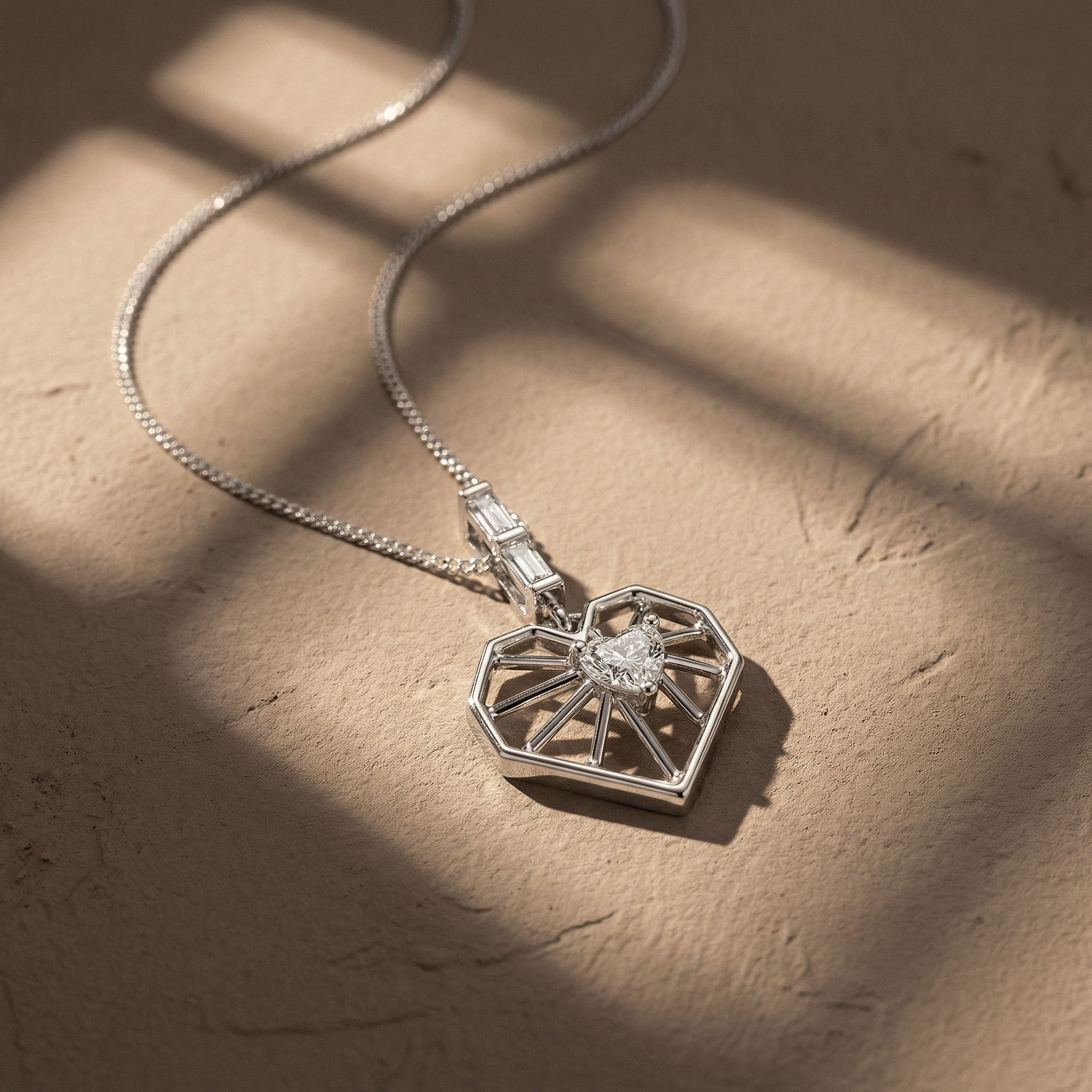 Radiant Ray Heart Pendant 2