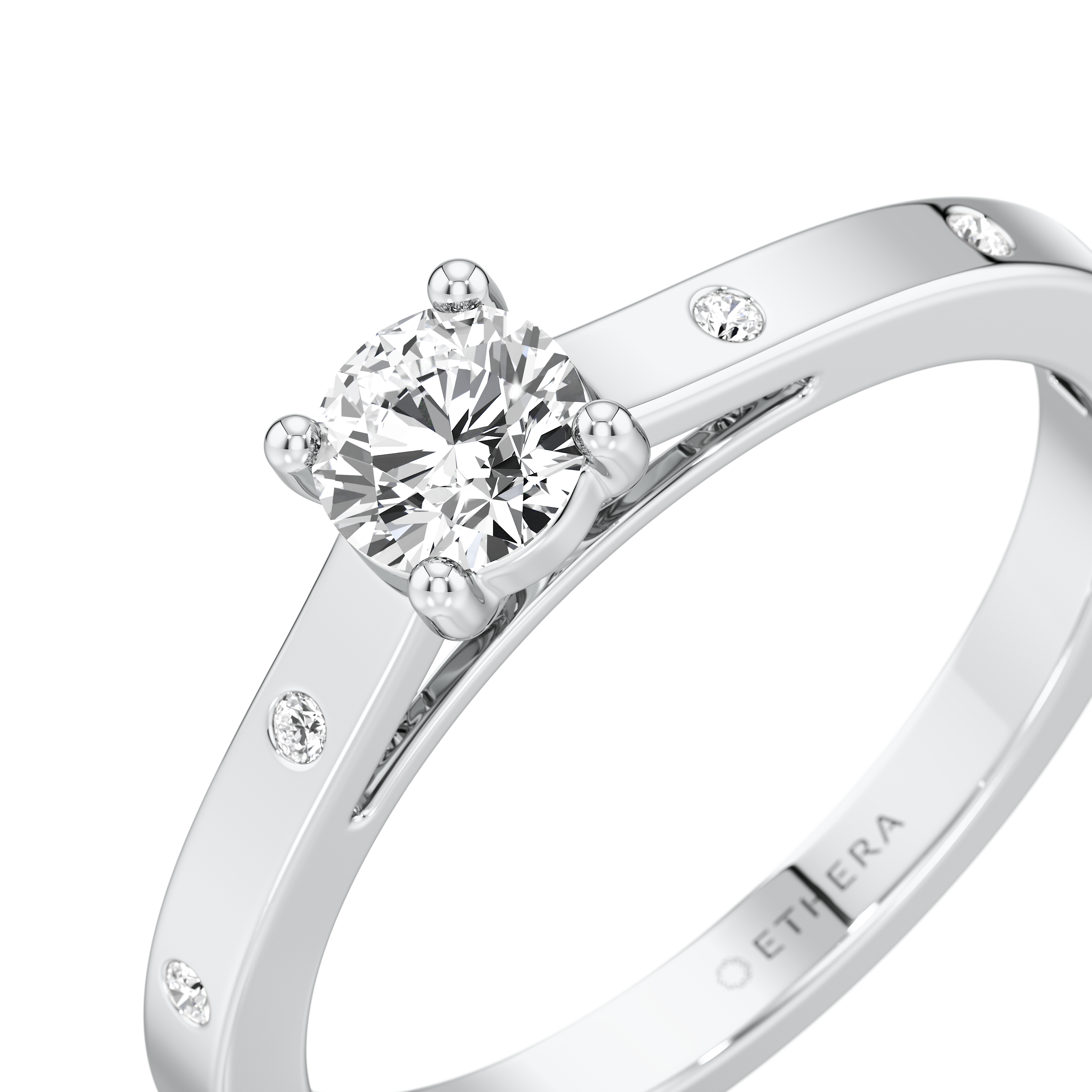 Starlit Dot Solitaire Ring 8