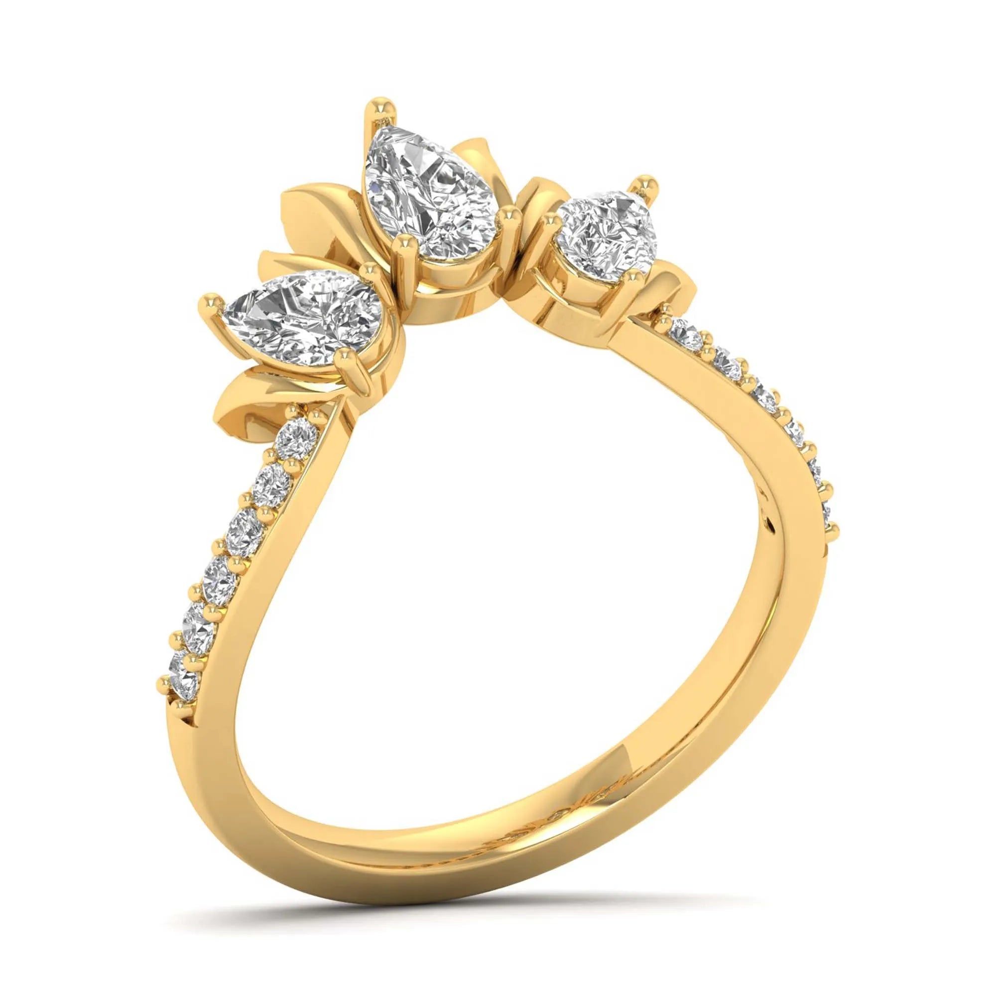 Fairylights 3 Stone Ring