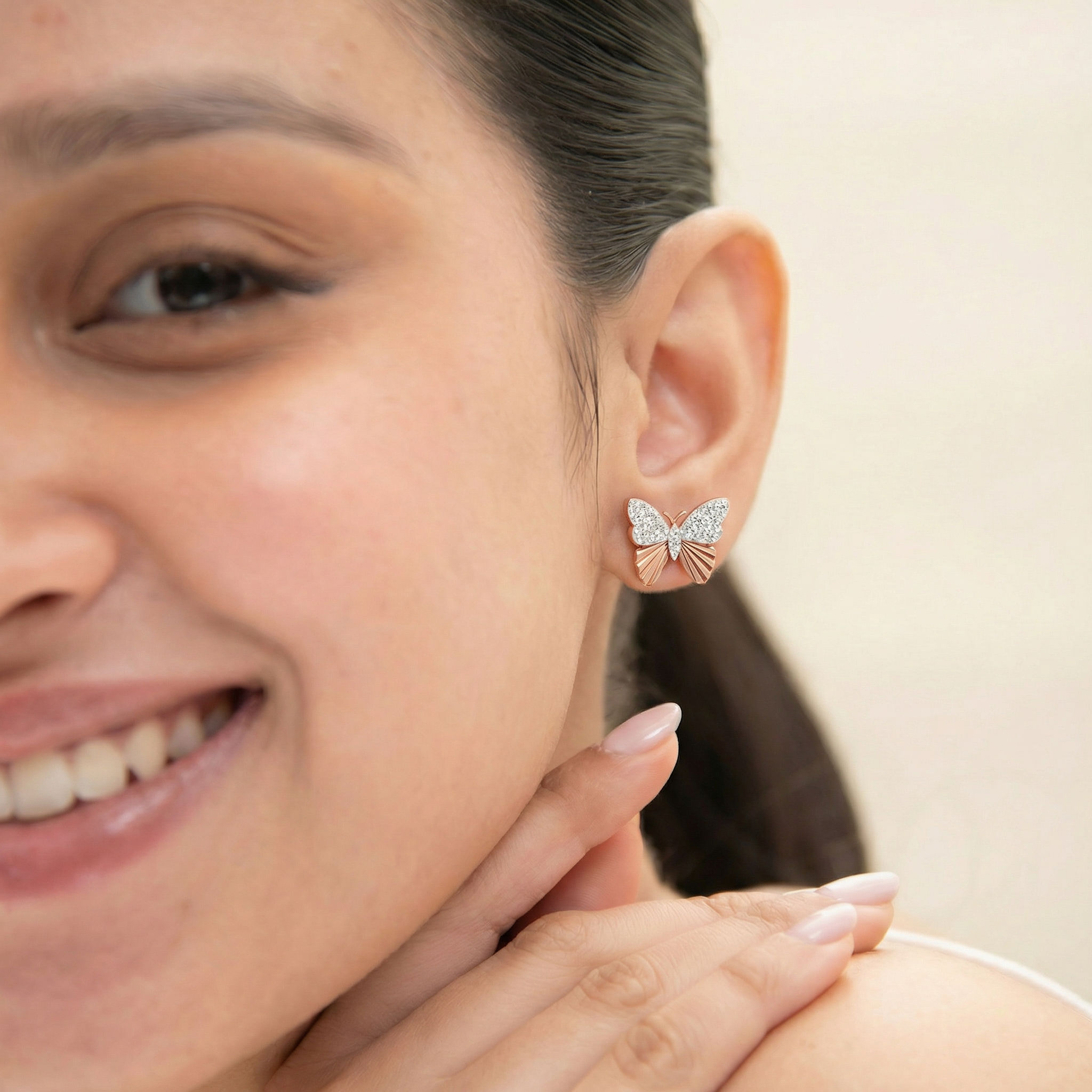The Flutter Diamond Studs hover