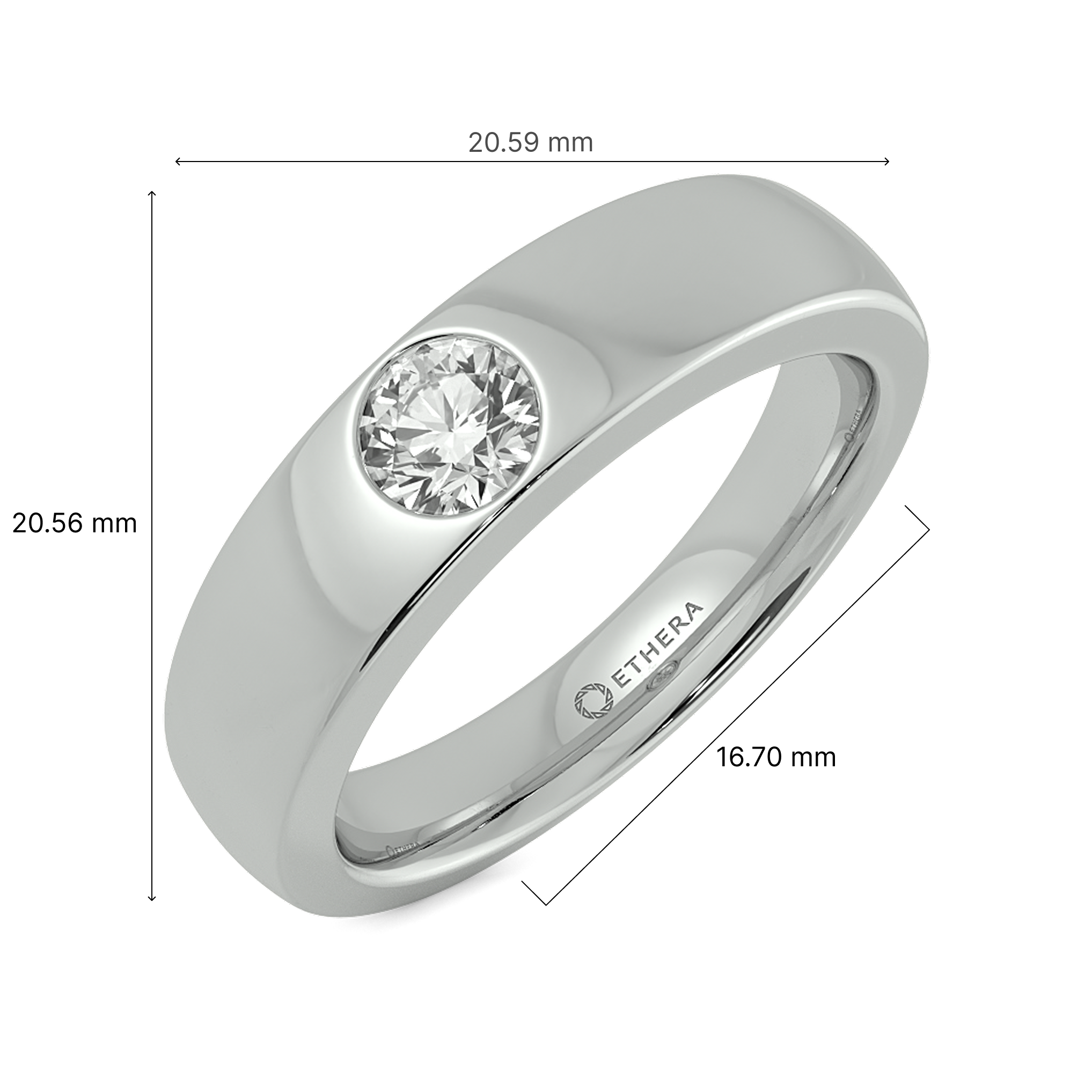 Buy Solitaire Whisper Diamond Ring Online for Men | Ethera