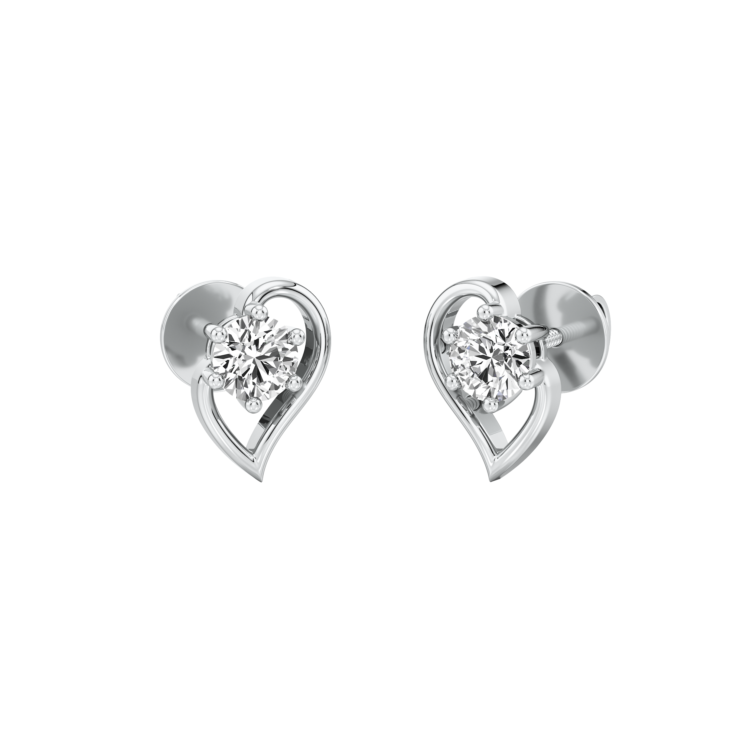 Heartline Solitaire Studs 3