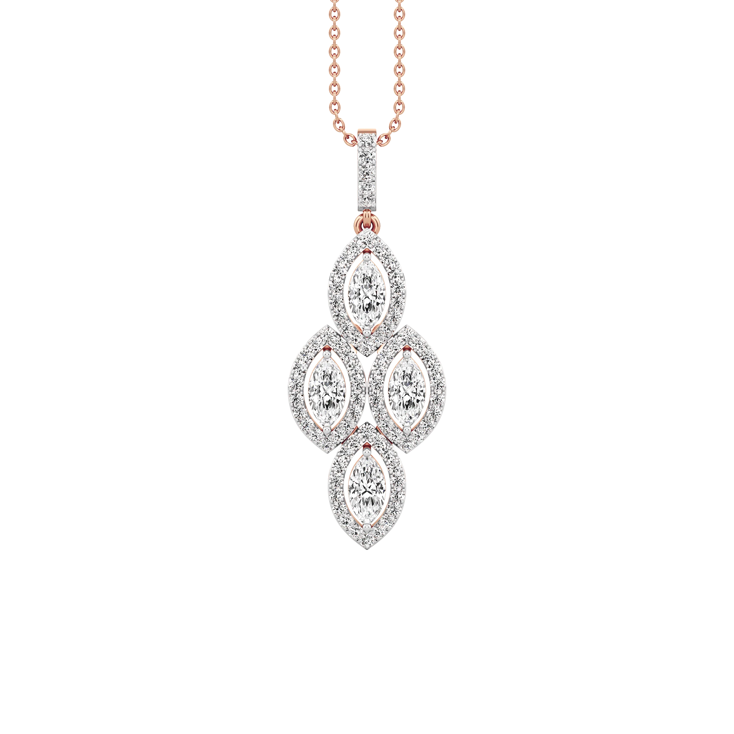 Quadra Bloom Diamond Pendant 7