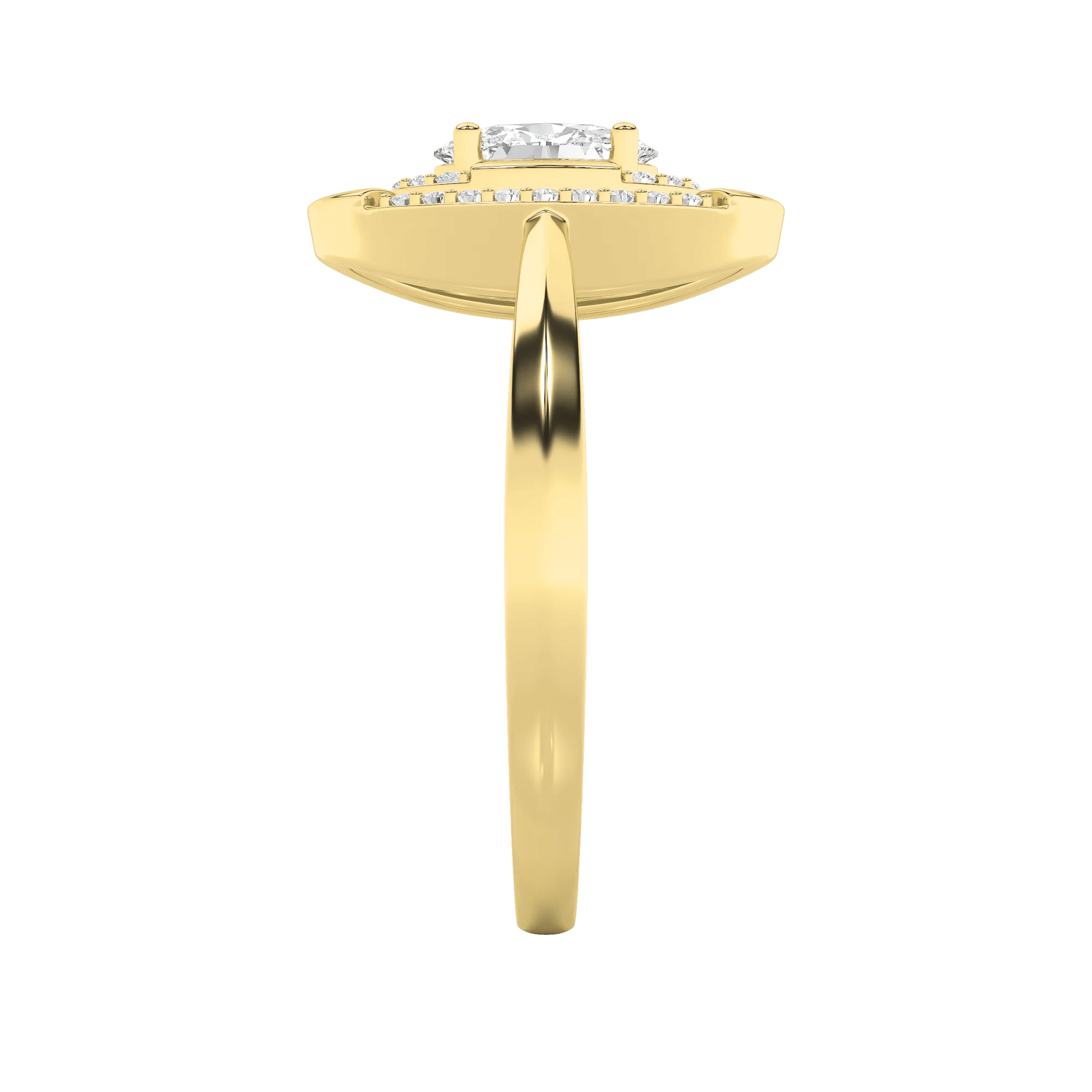 Halo Empress Solitaire Ring 5