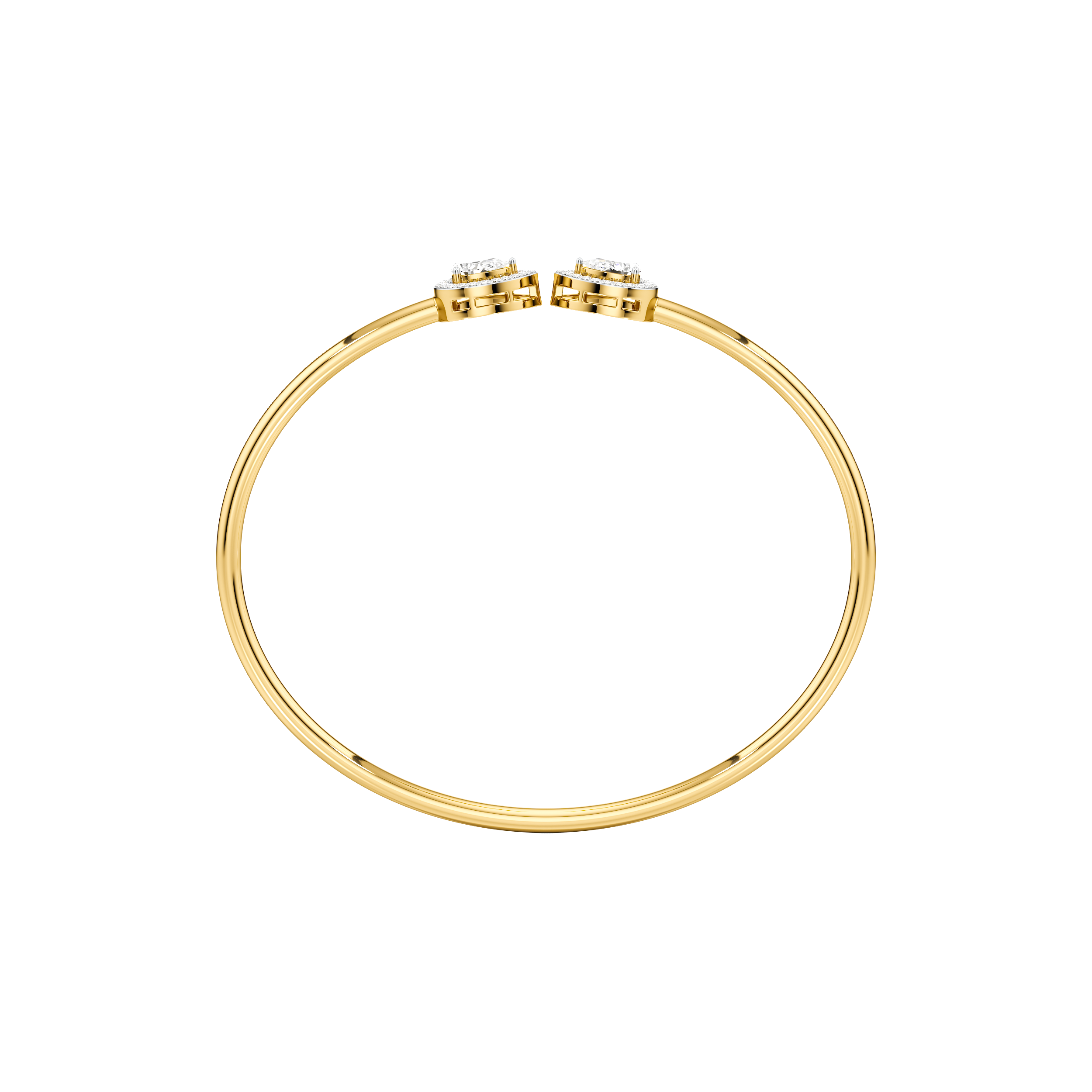 Glimmering Halo Open Top Oval Bangle 1