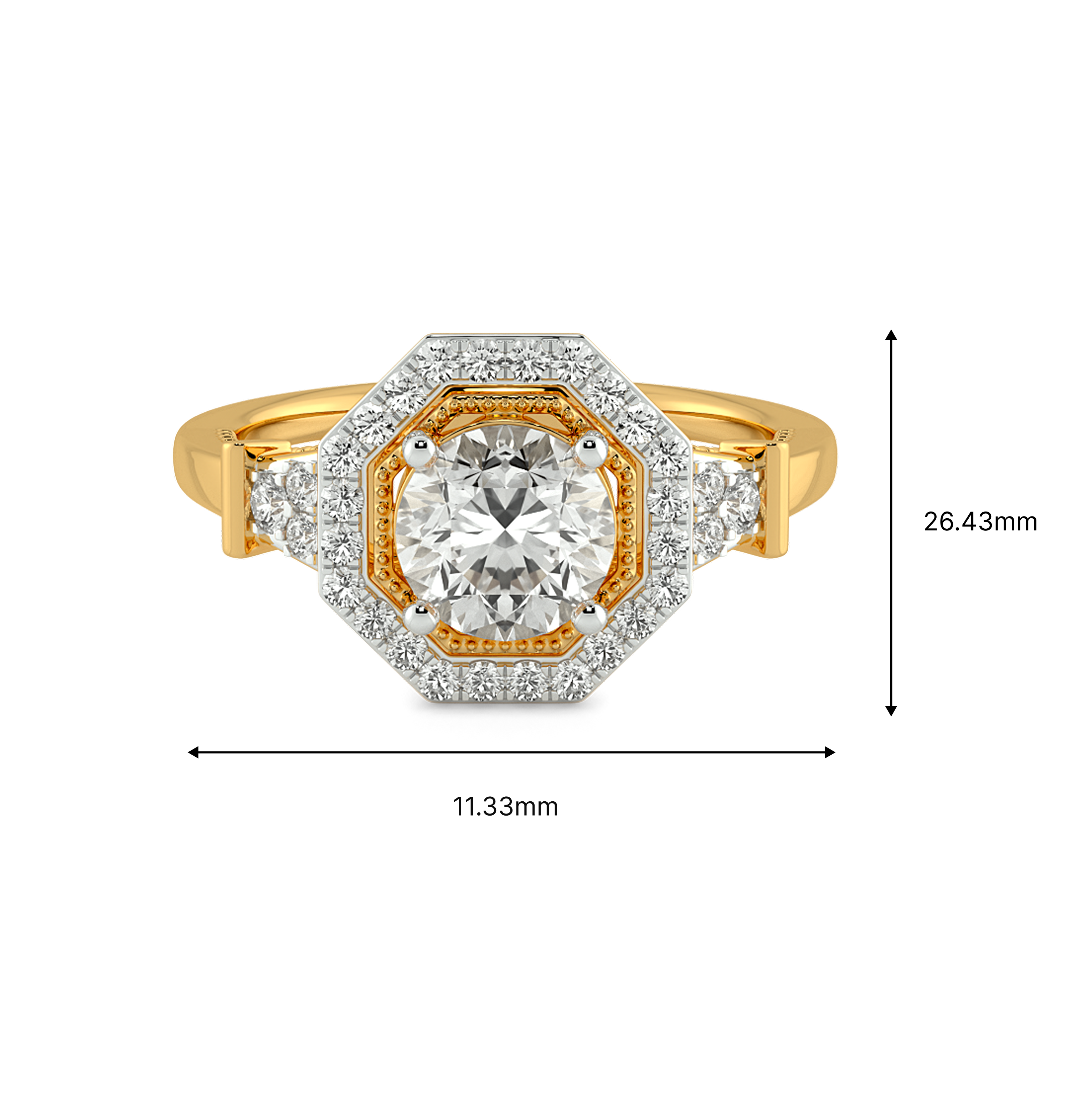 Deco Defined Solitaire Ring 6