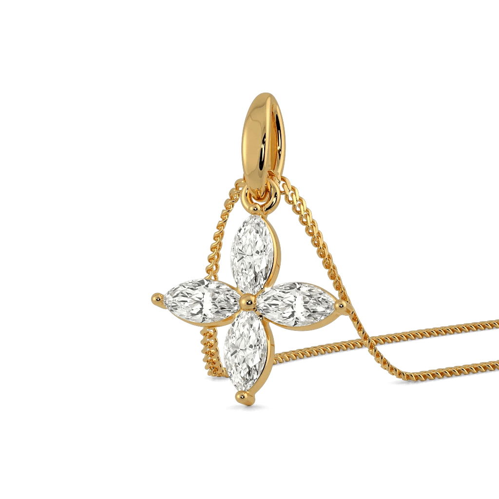 Marquise Fleur  Pendant And Earrings