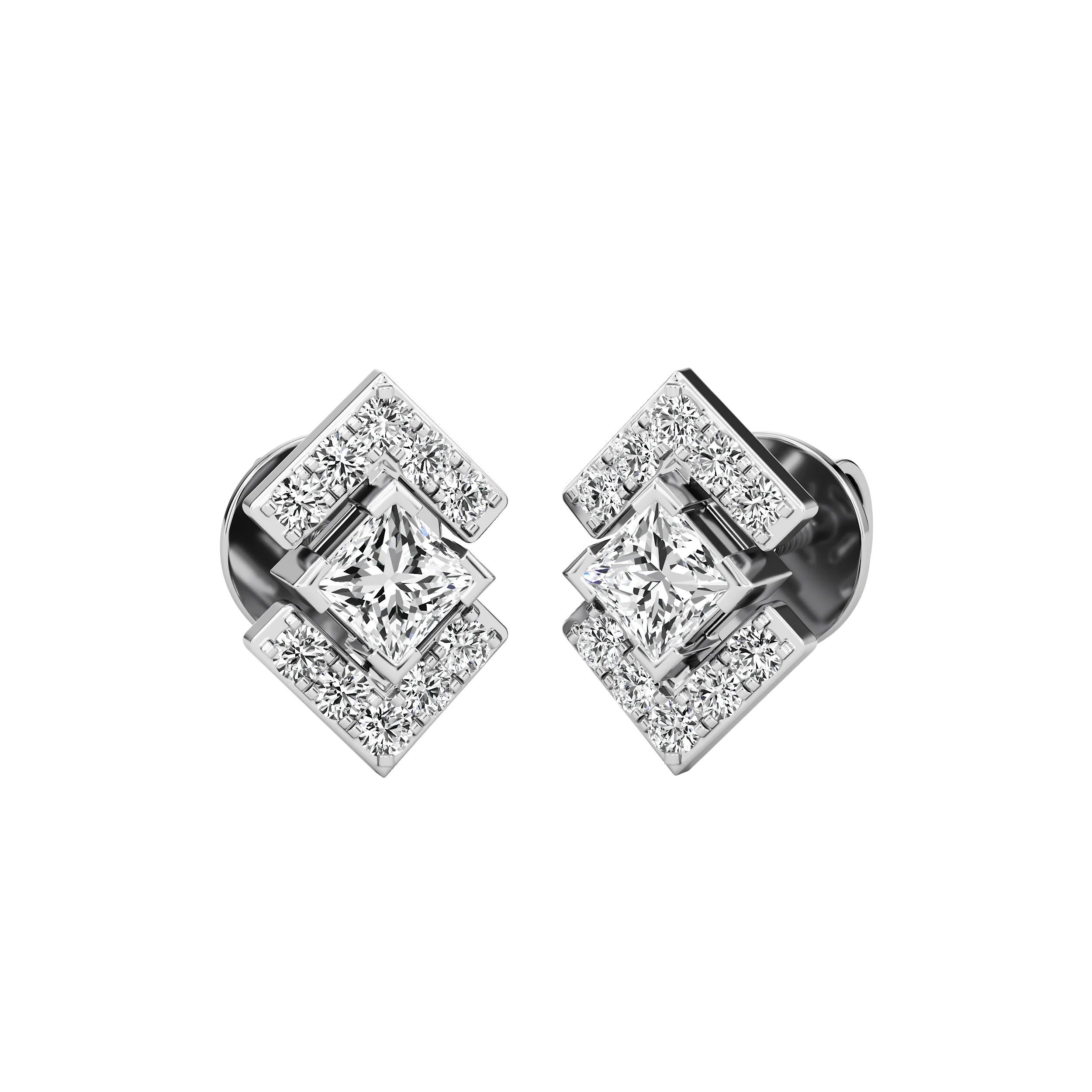 Prismic Frame Diamond Studs 2