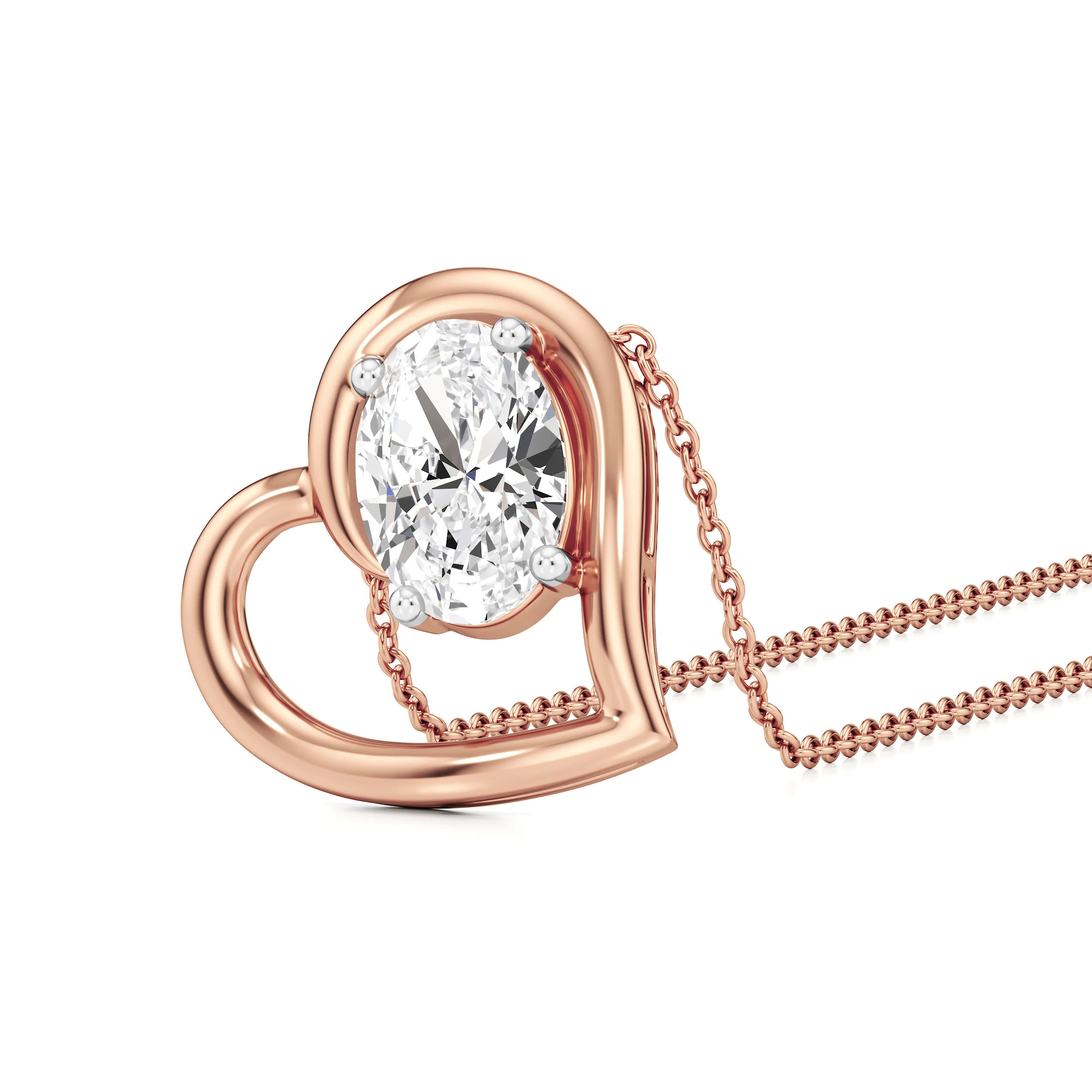 Open Heart Solitaire Pendant 8
