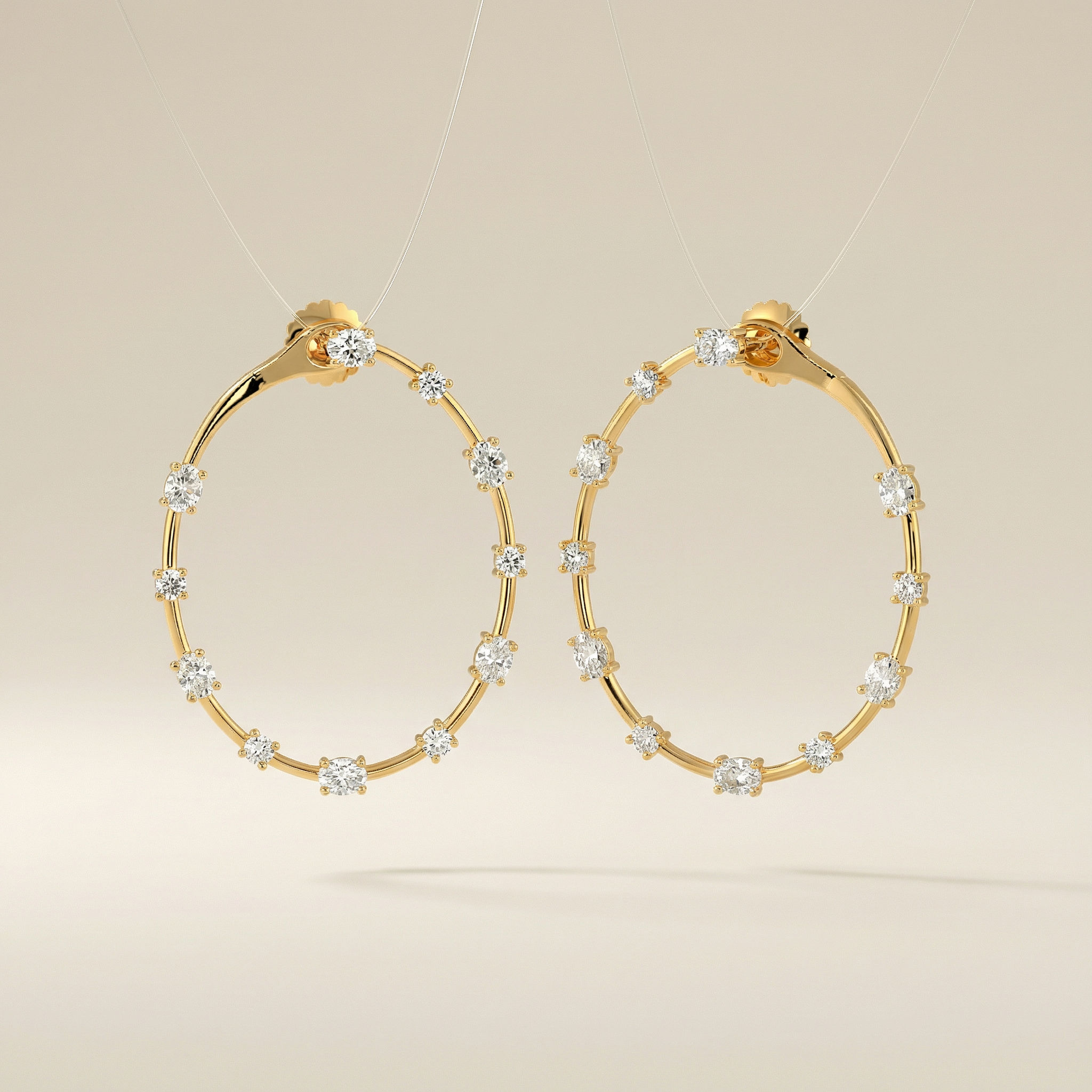 Celeste Diamond Hoops hover