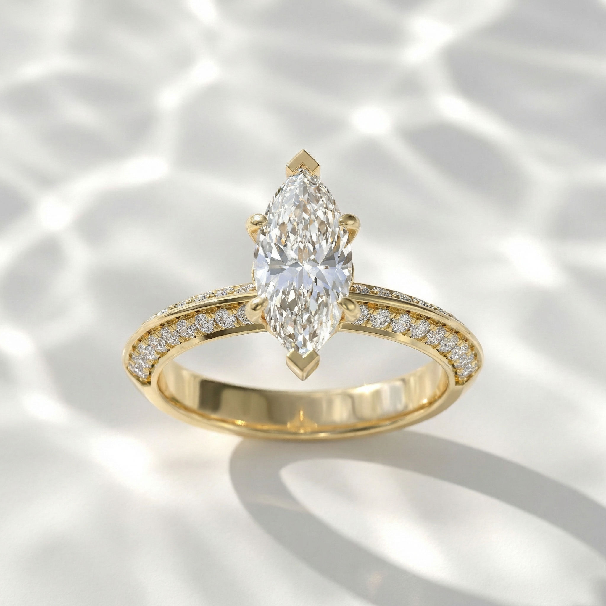 Sculpted Marquise Solitaire Ring 3