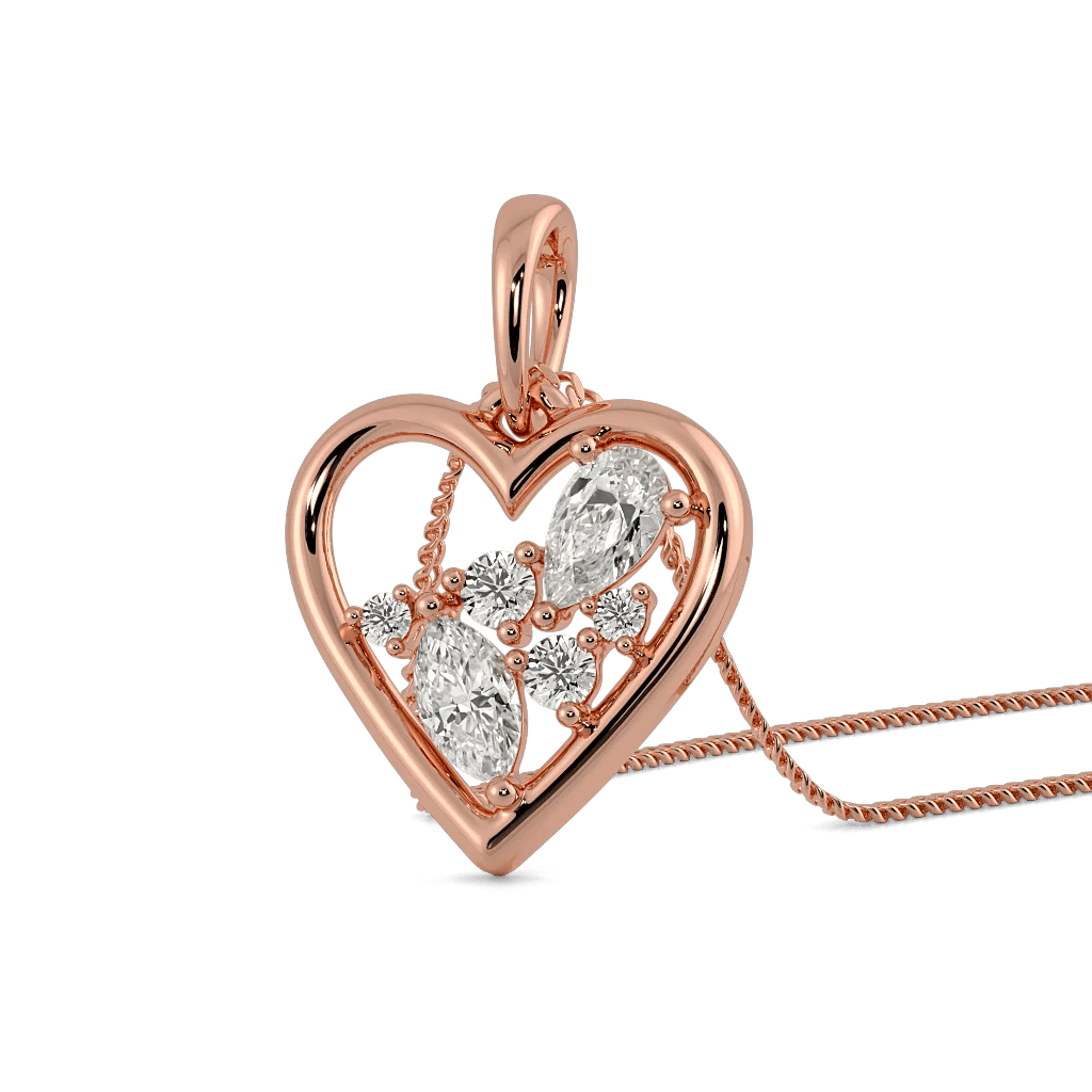 Marquise Drift Heart Pendant 0