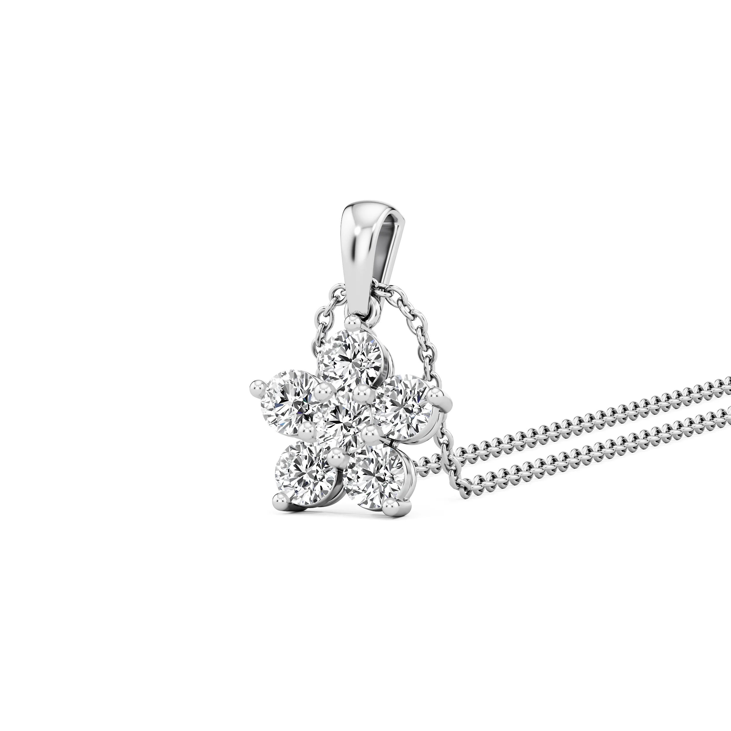 Petal Cluster Diamond Necklace 4