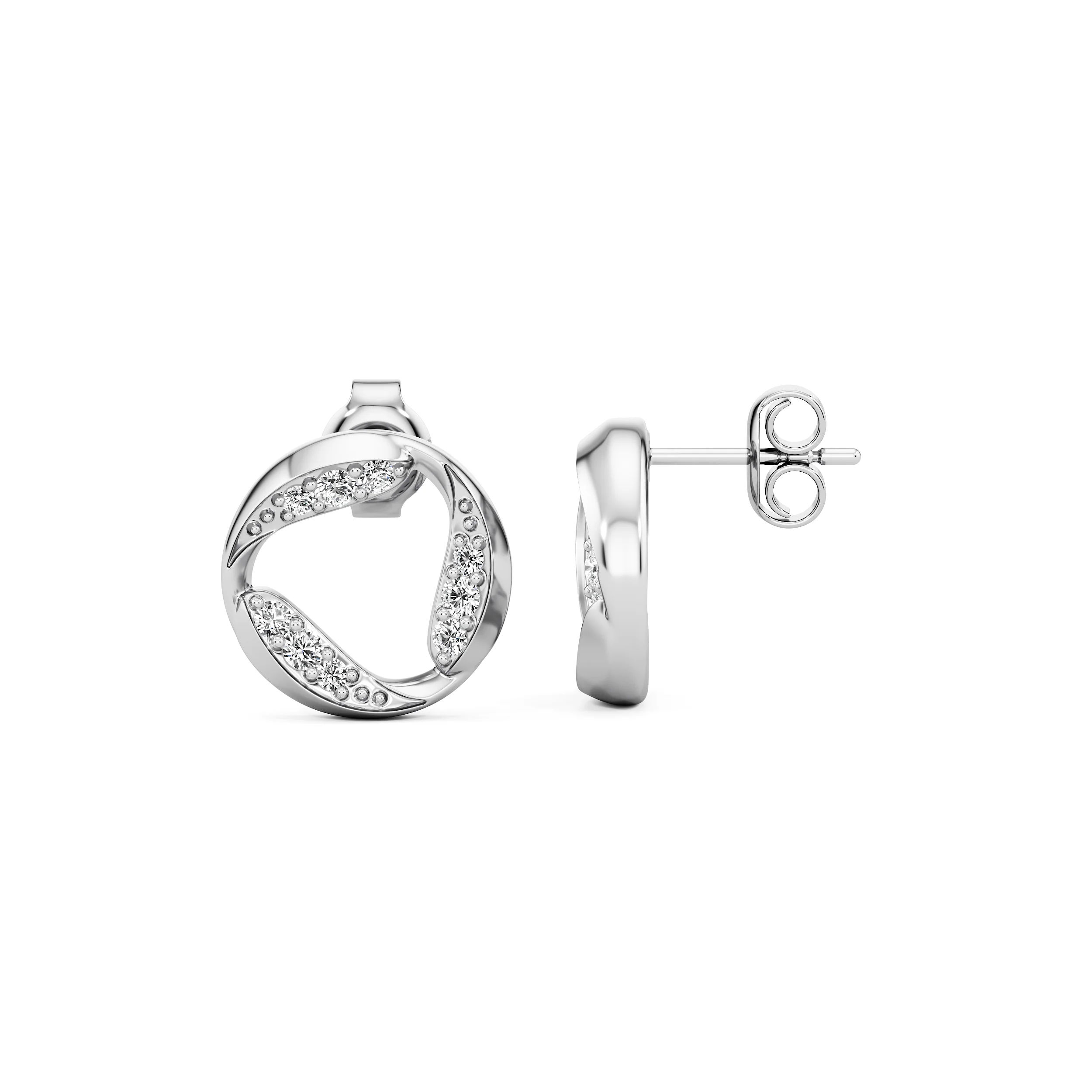 Orbit Curve Diamond Studs 3