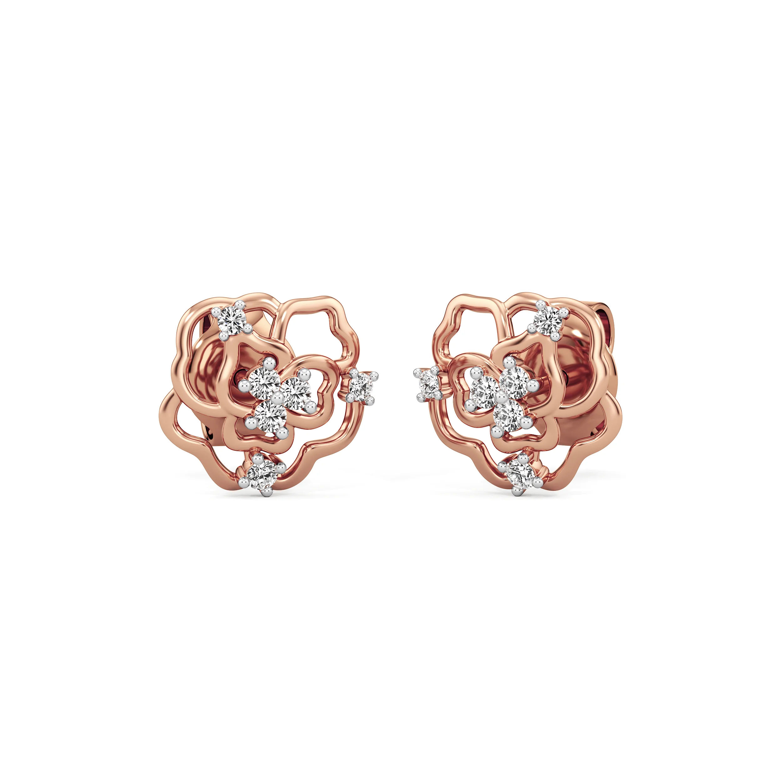 Petal Cascade Diamond Studs 4