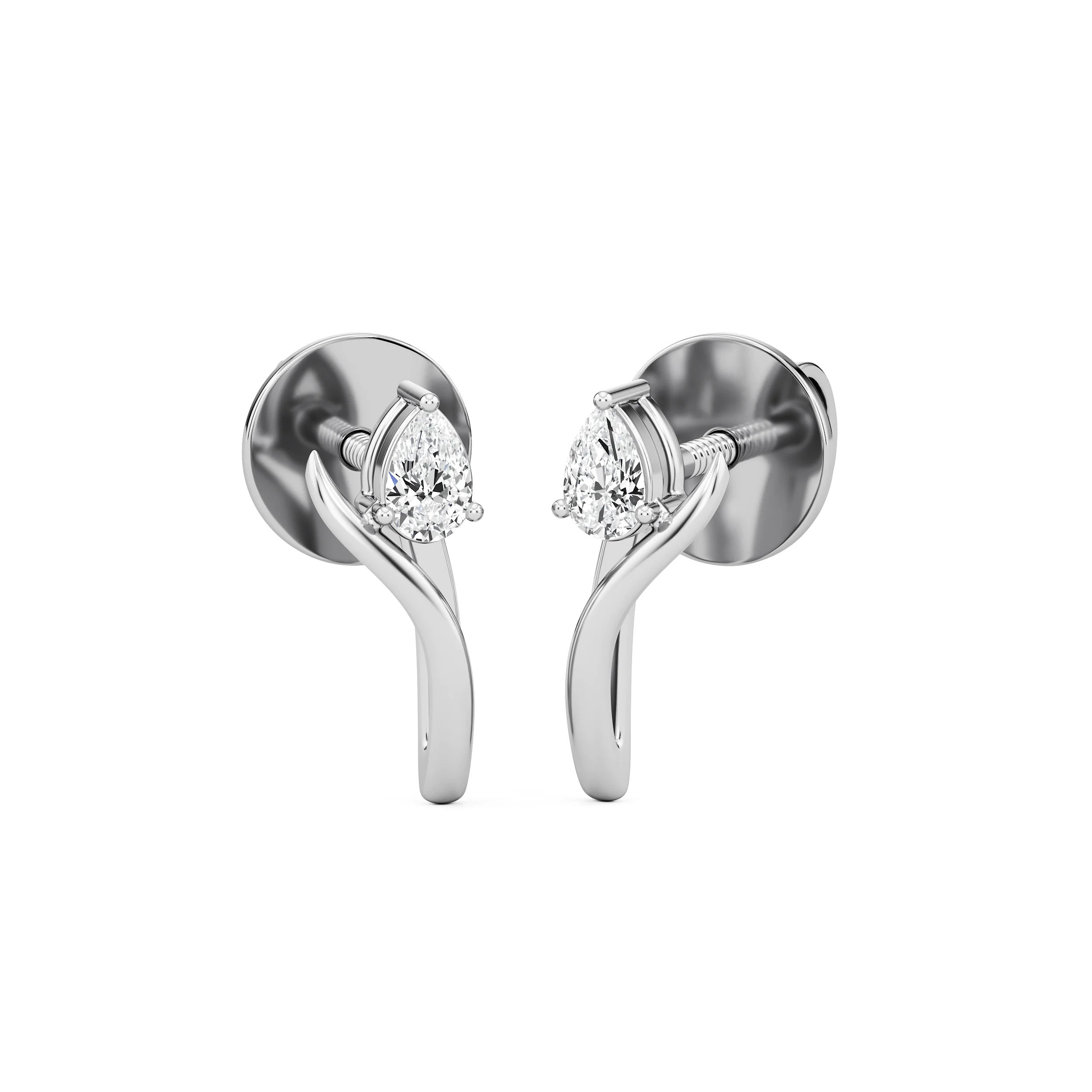 Sway Pear Diamond Studs 4