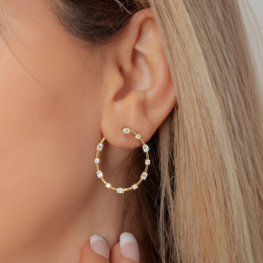 Celeste Diamond Hoops 1