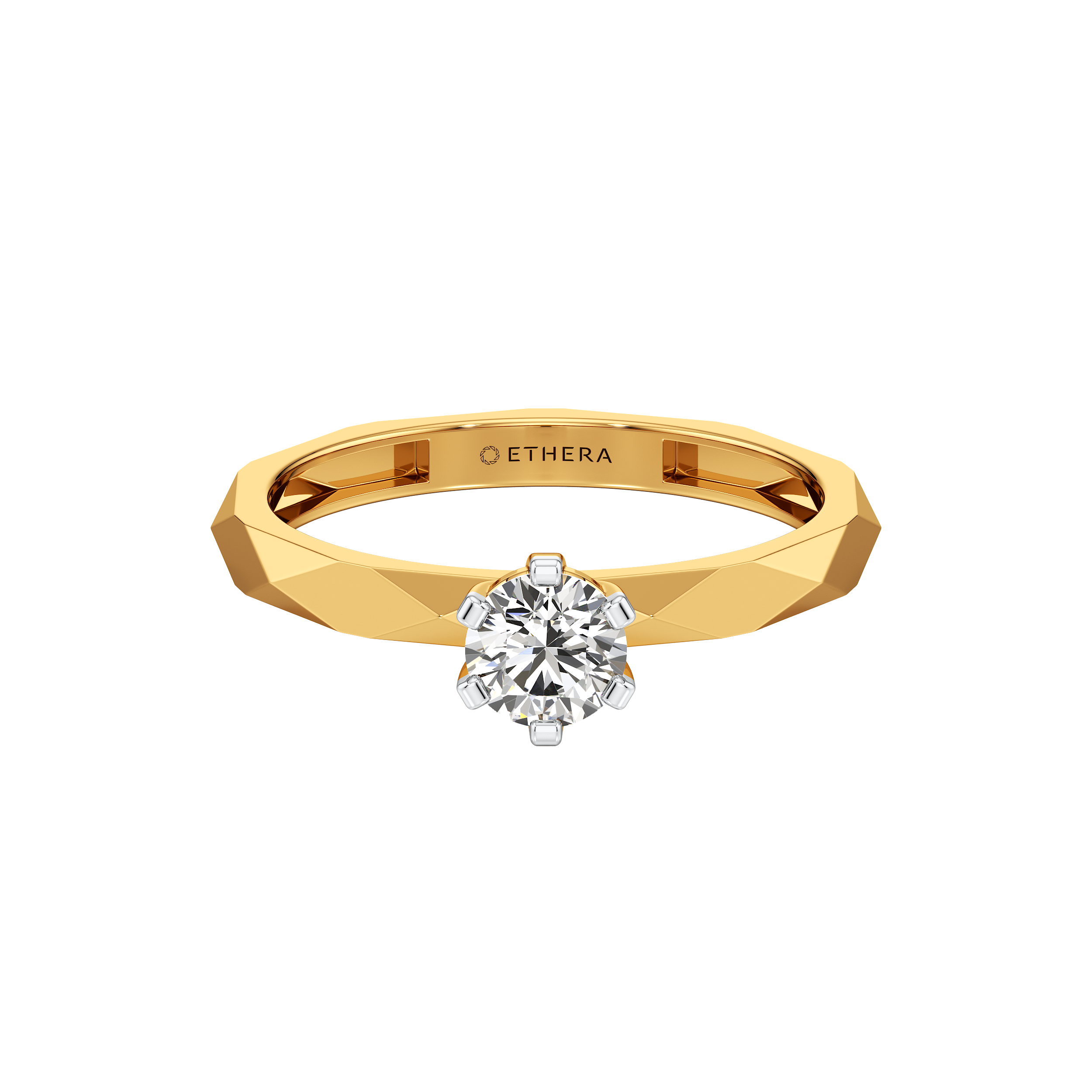 Facet Solitaire Ring 4