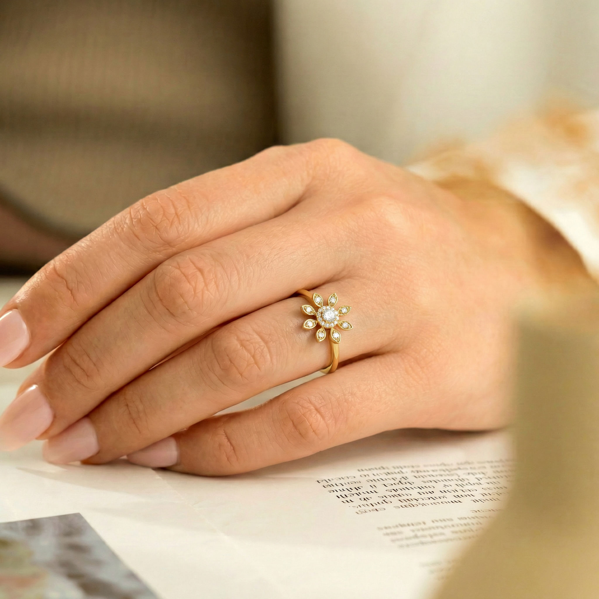 Marquise Meadow Statement Ring hover