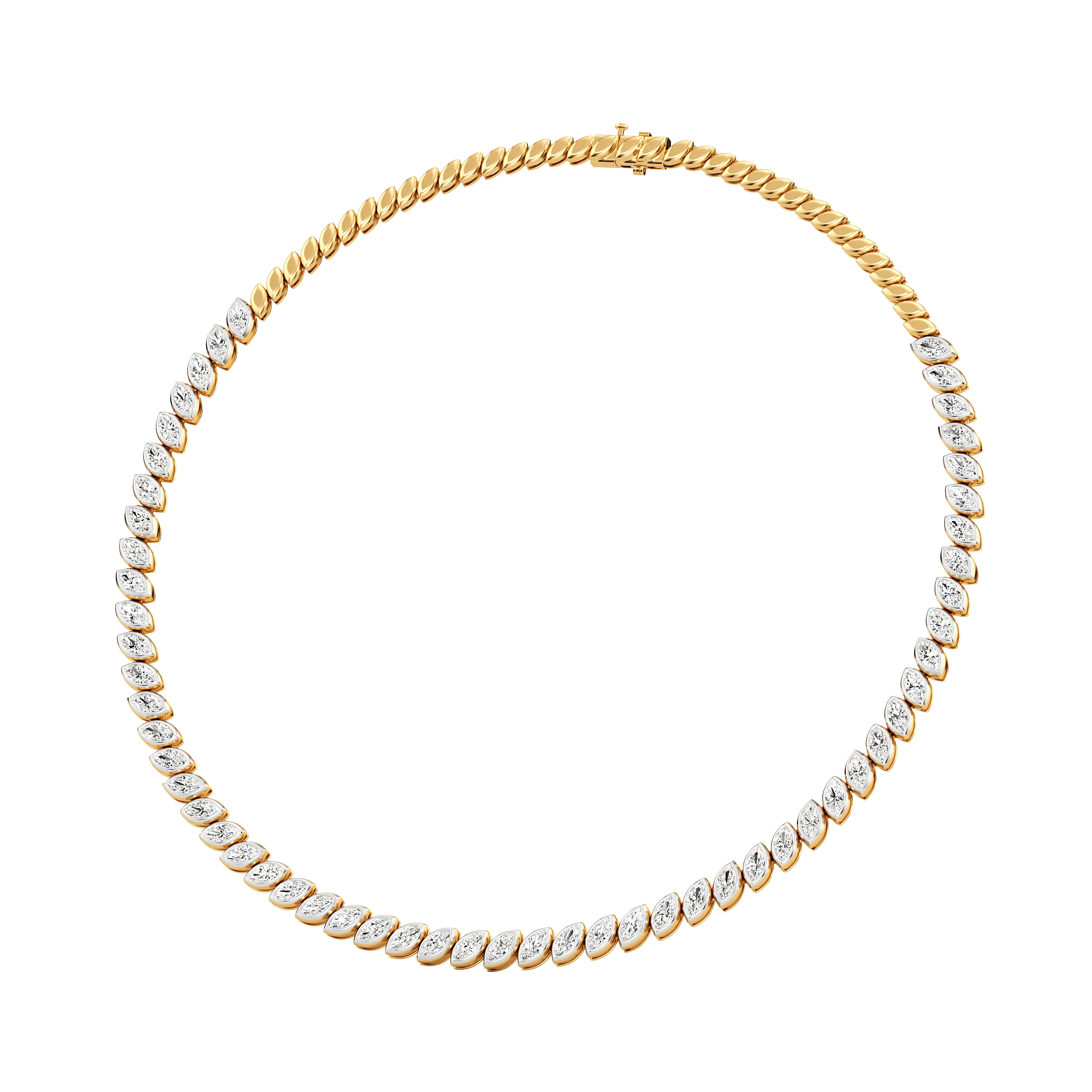 Marquise Line Tennis Necklace