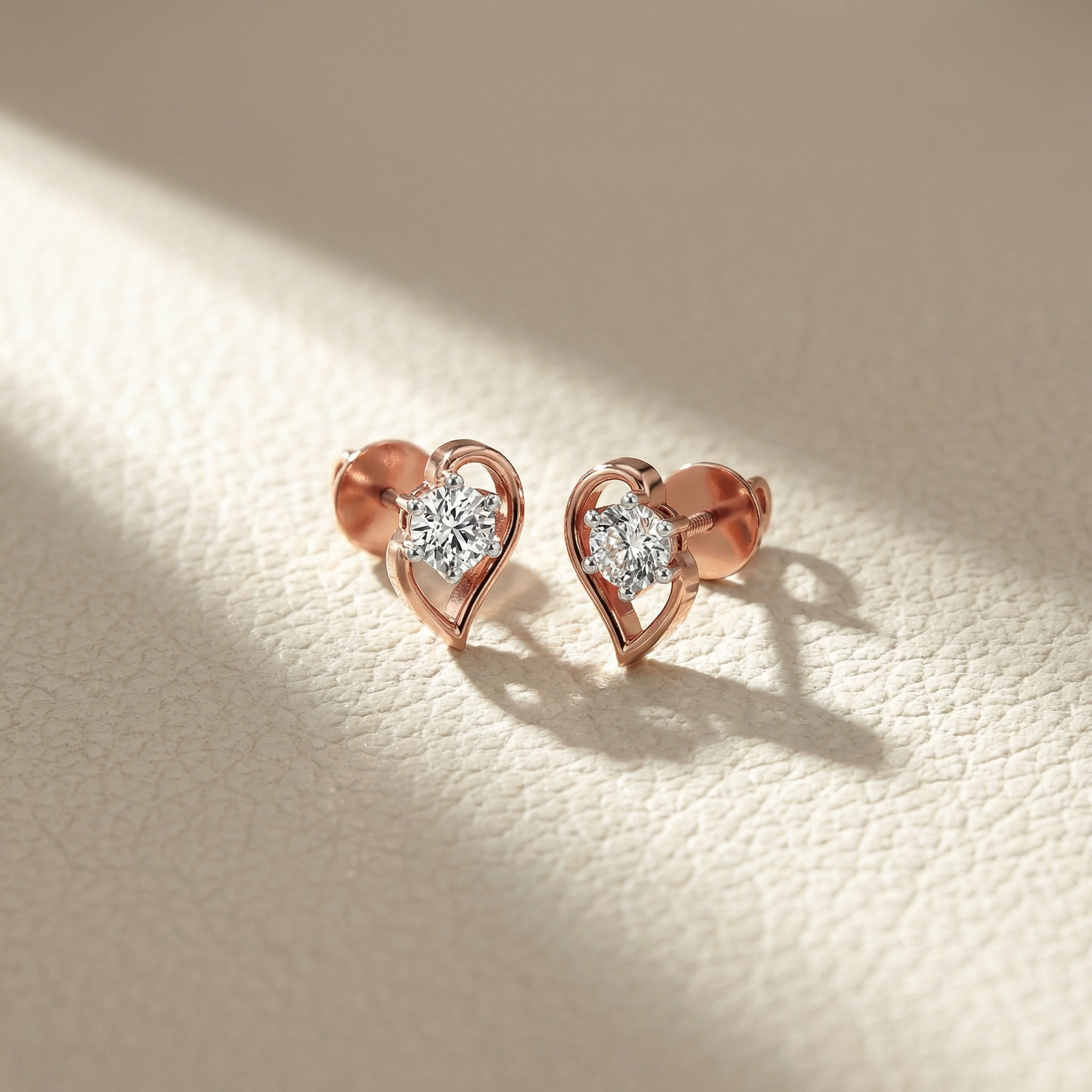 Heartline Solitaire Studs 2