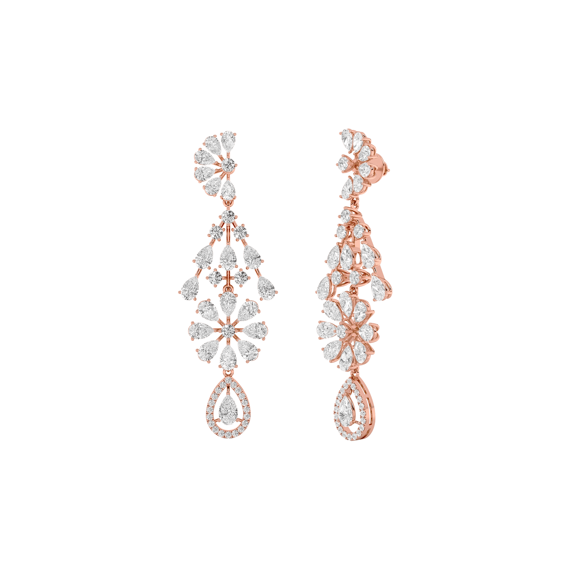 Floral Chandelier Drop Earrings 3