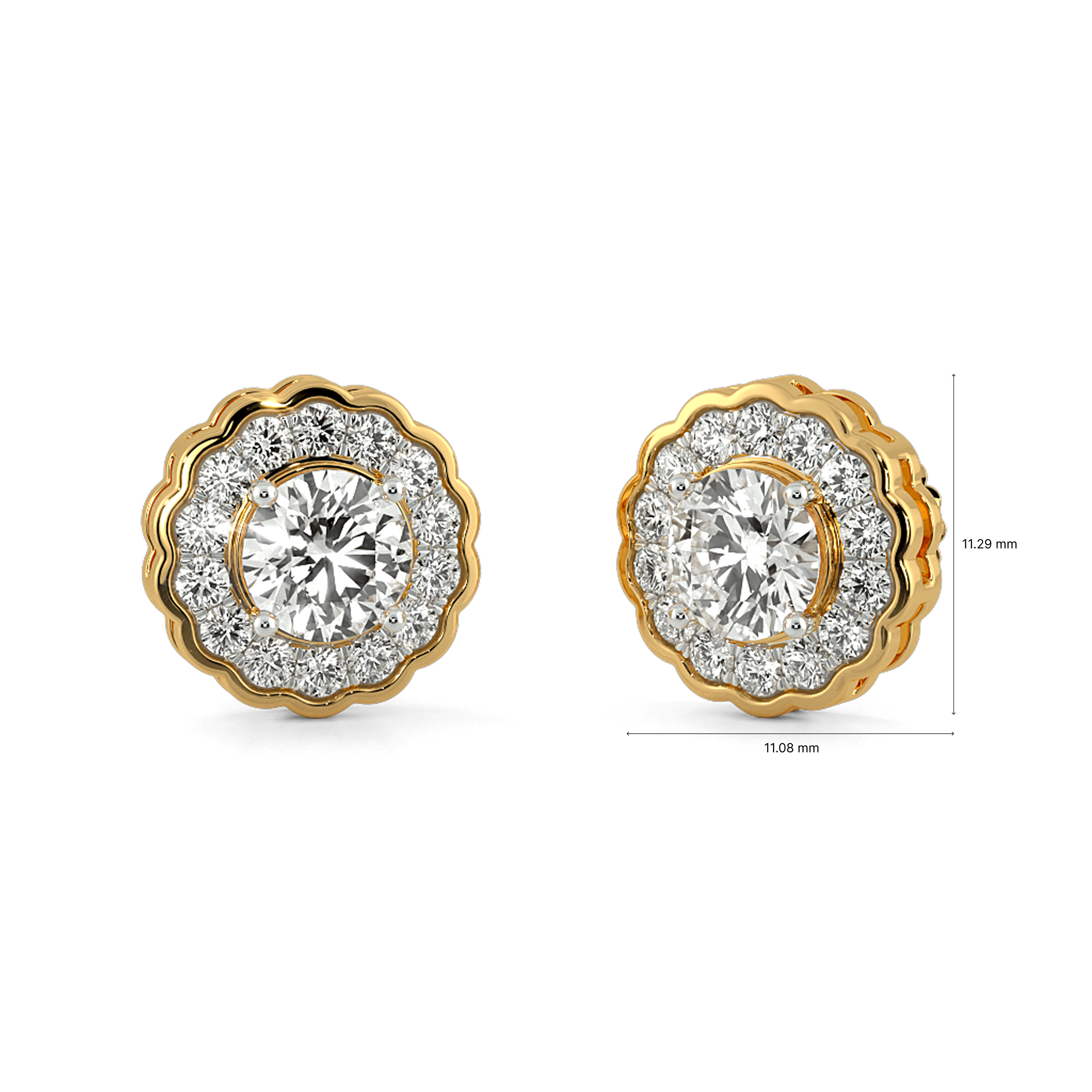 Gleaming Gold Stud Earrings 5