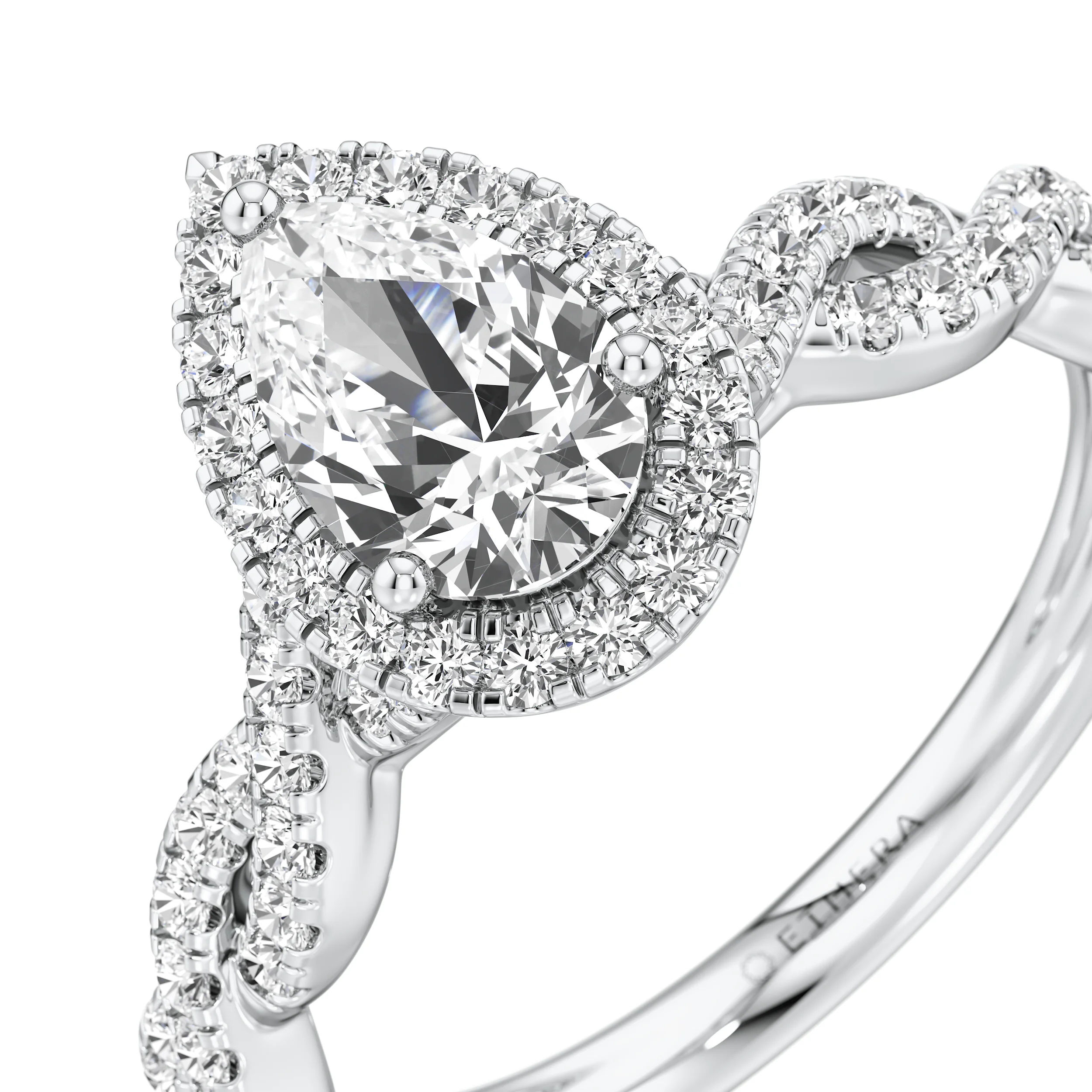 Luminous Twist Solitaire Ring 8