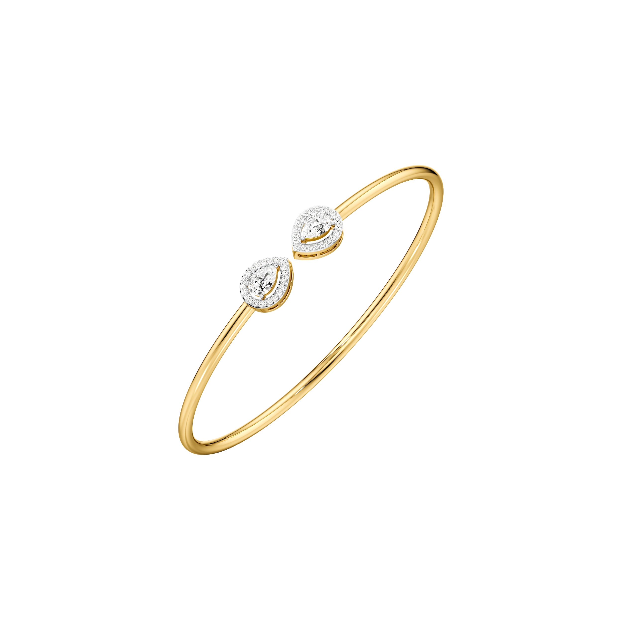 Glimmering Halo Open Top Oval Bangle 2