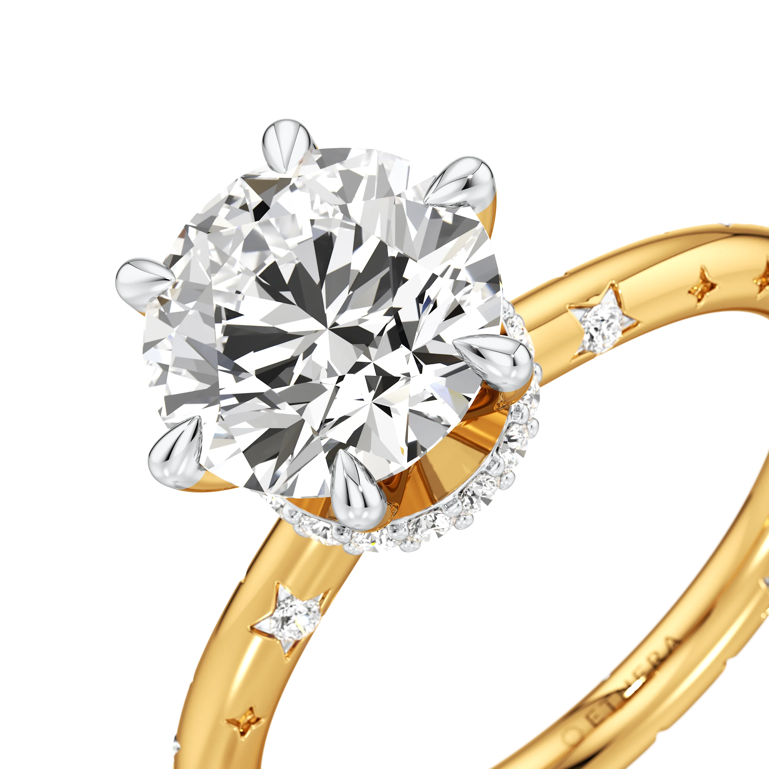Starlit Eclipse Solitaire Ring 4