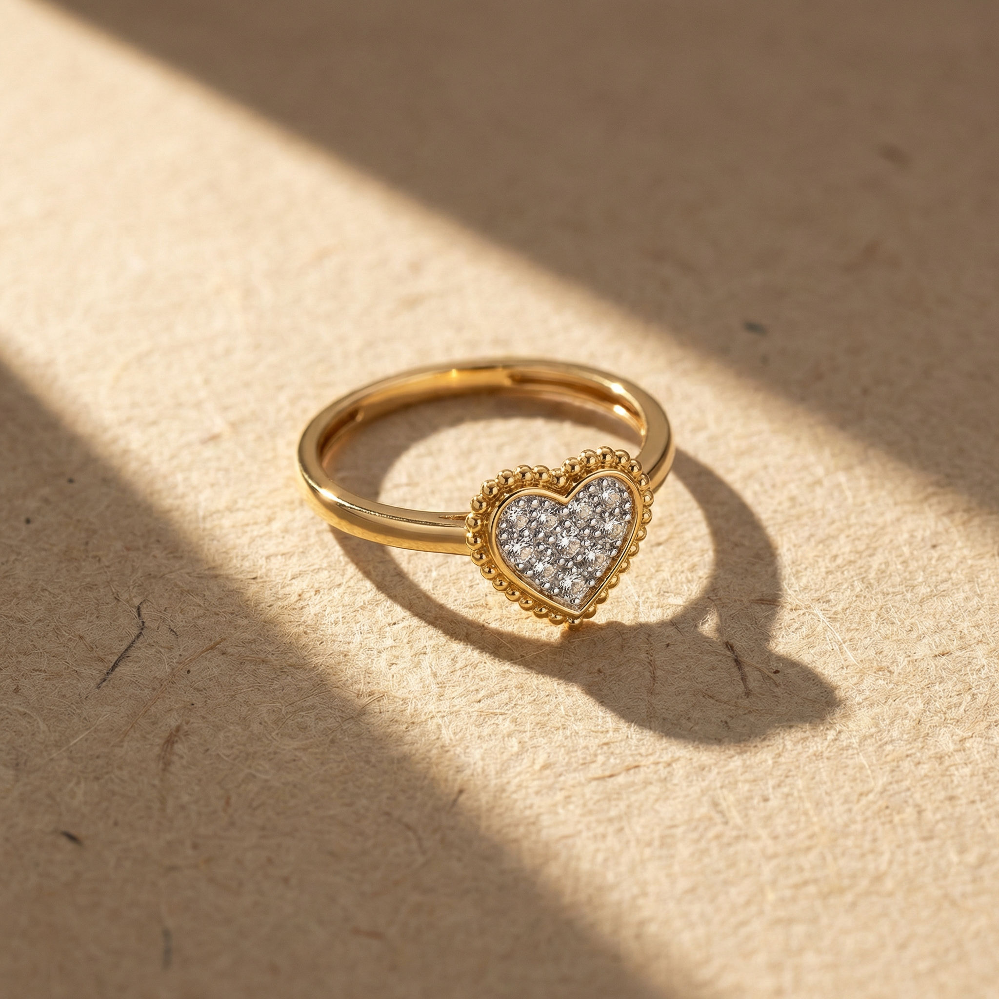 Beaded Bloom Heart Ring 2