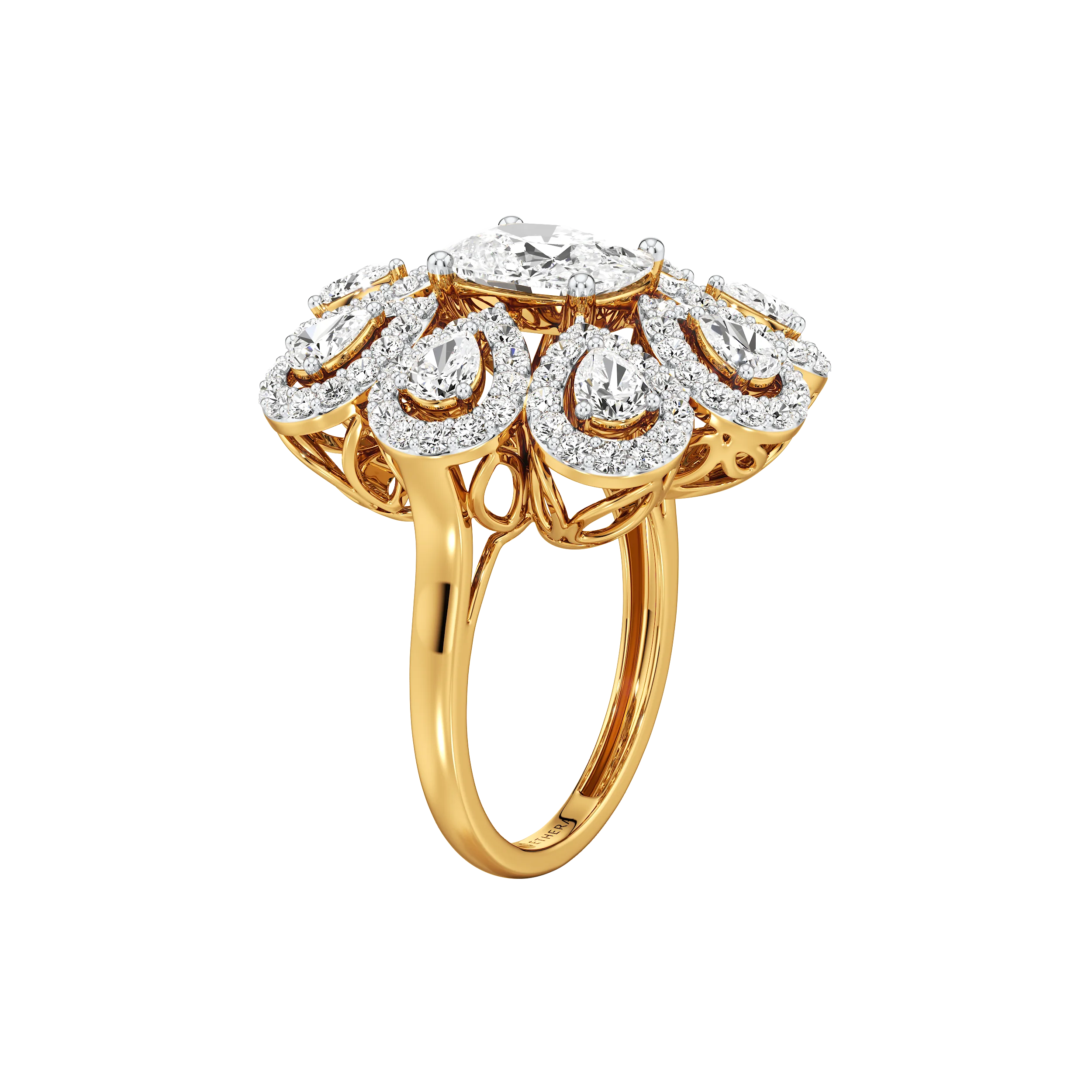 Celeste Cluster Cocktail Ring 5