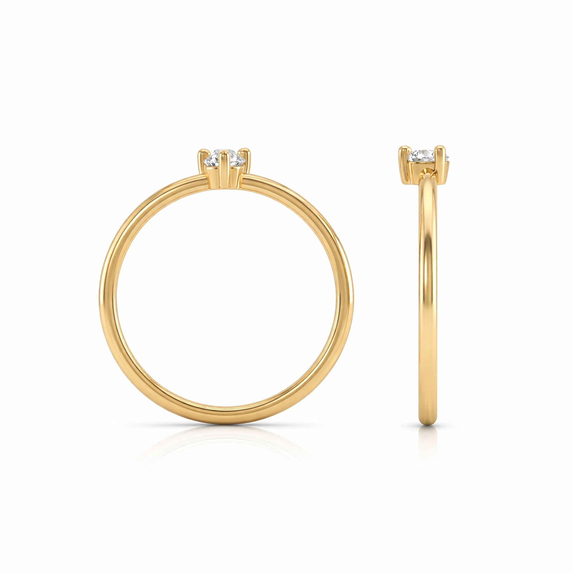 Tri-Clasp Solitaire Ring 2