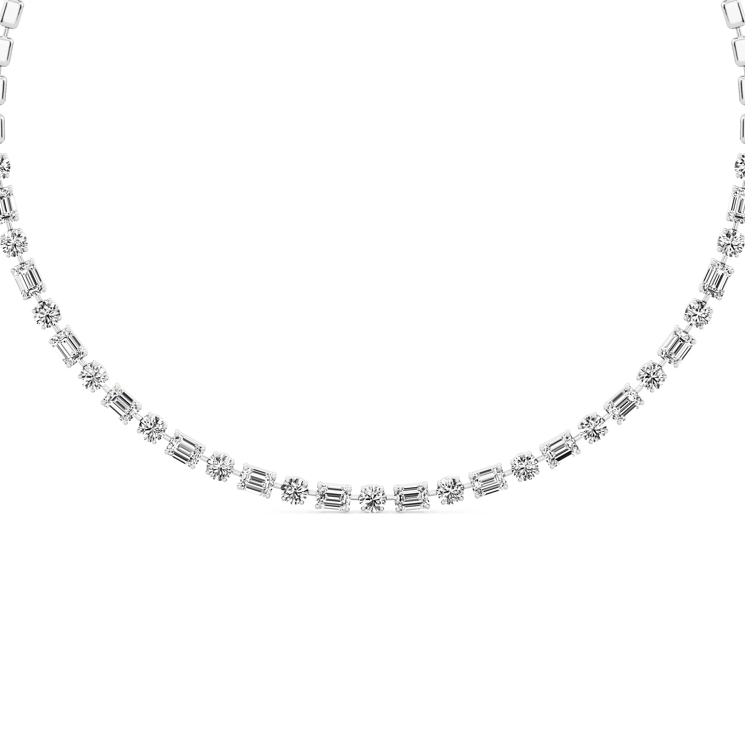 Prismatic Blocks Tennis Necklace 4