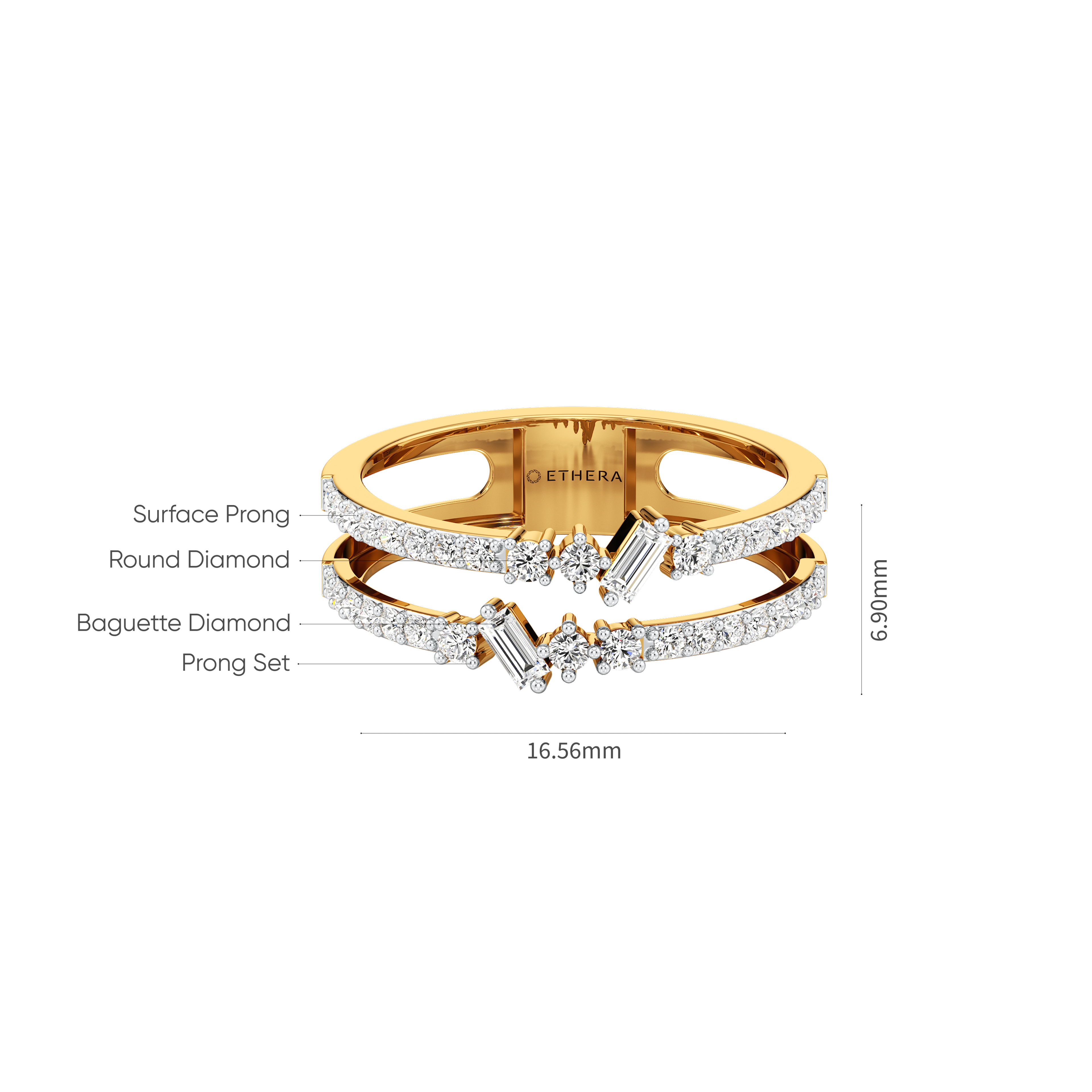 The Celeste Double Band Ring 6