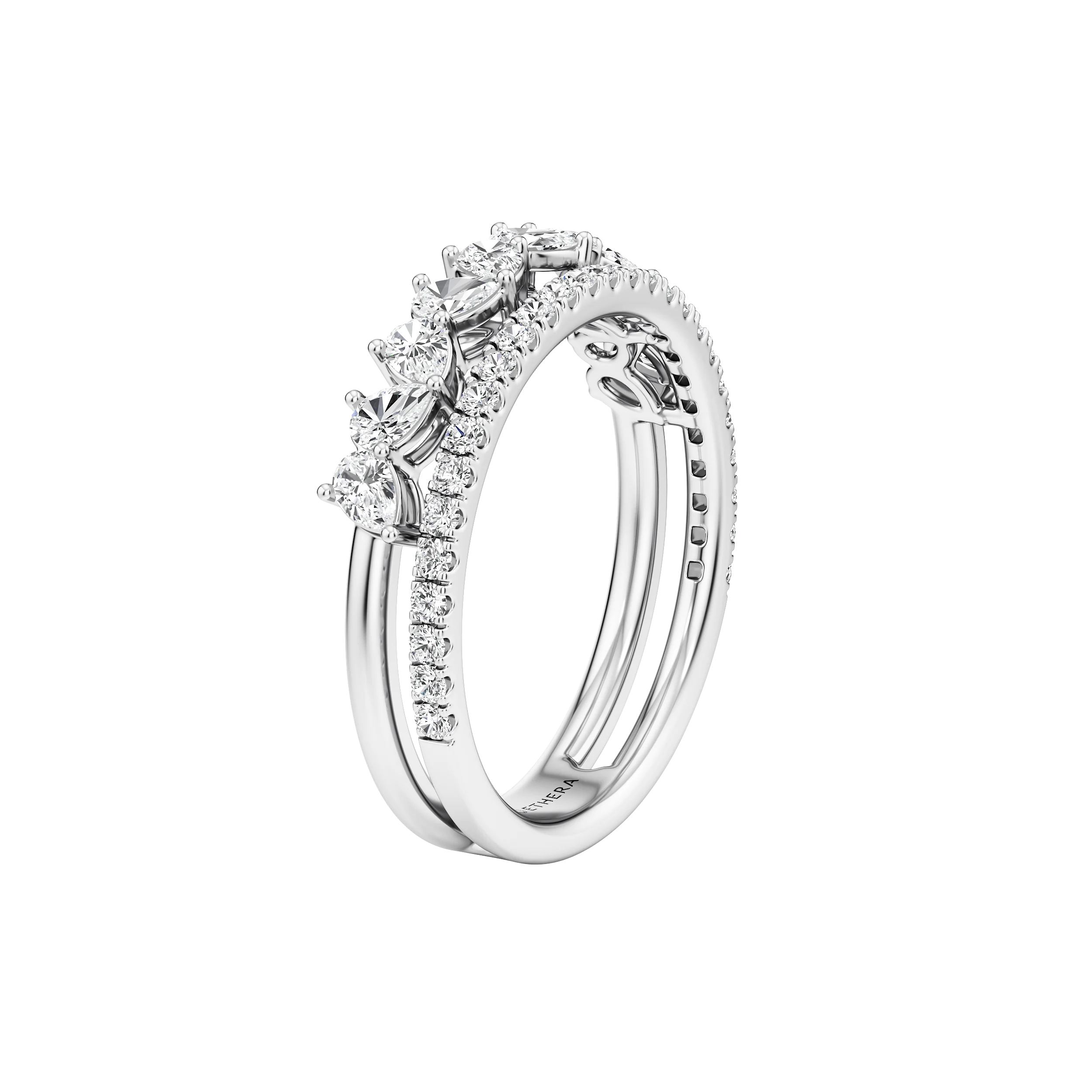 Twin Radiance Pear Diamond Ring Set 9