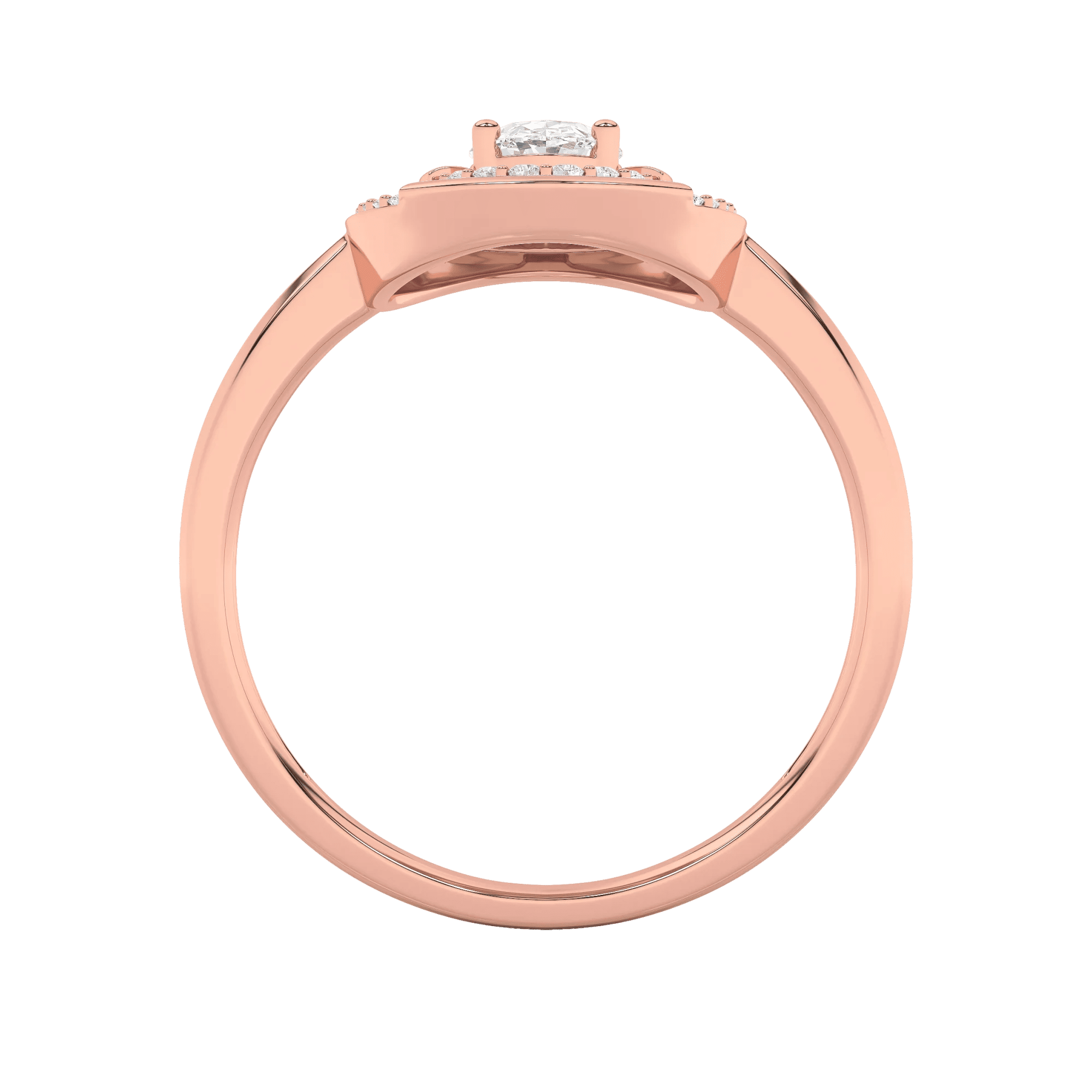 Halo Empress Solitaire Ring 14