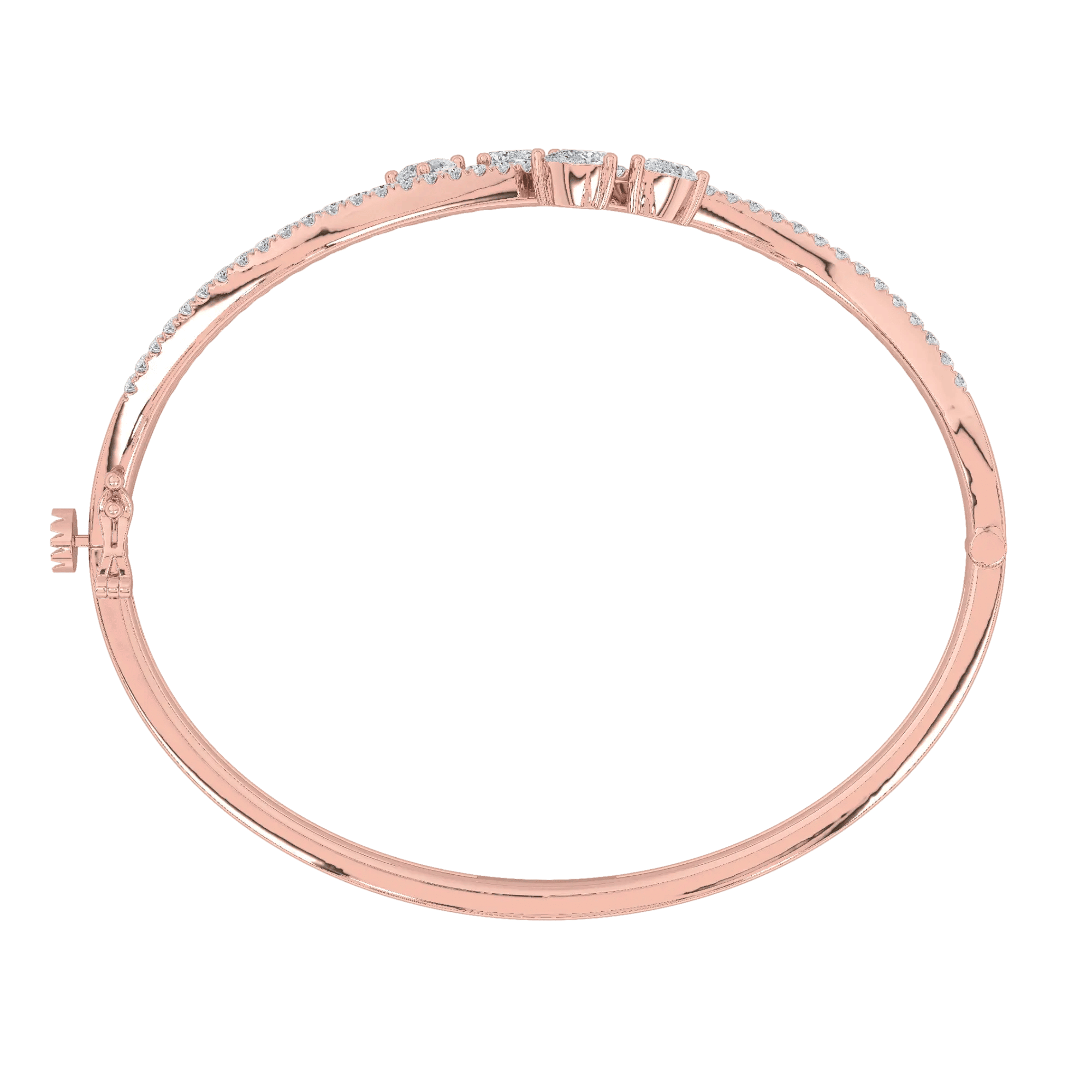 Graceful Pear Accent Oval Bangle 7