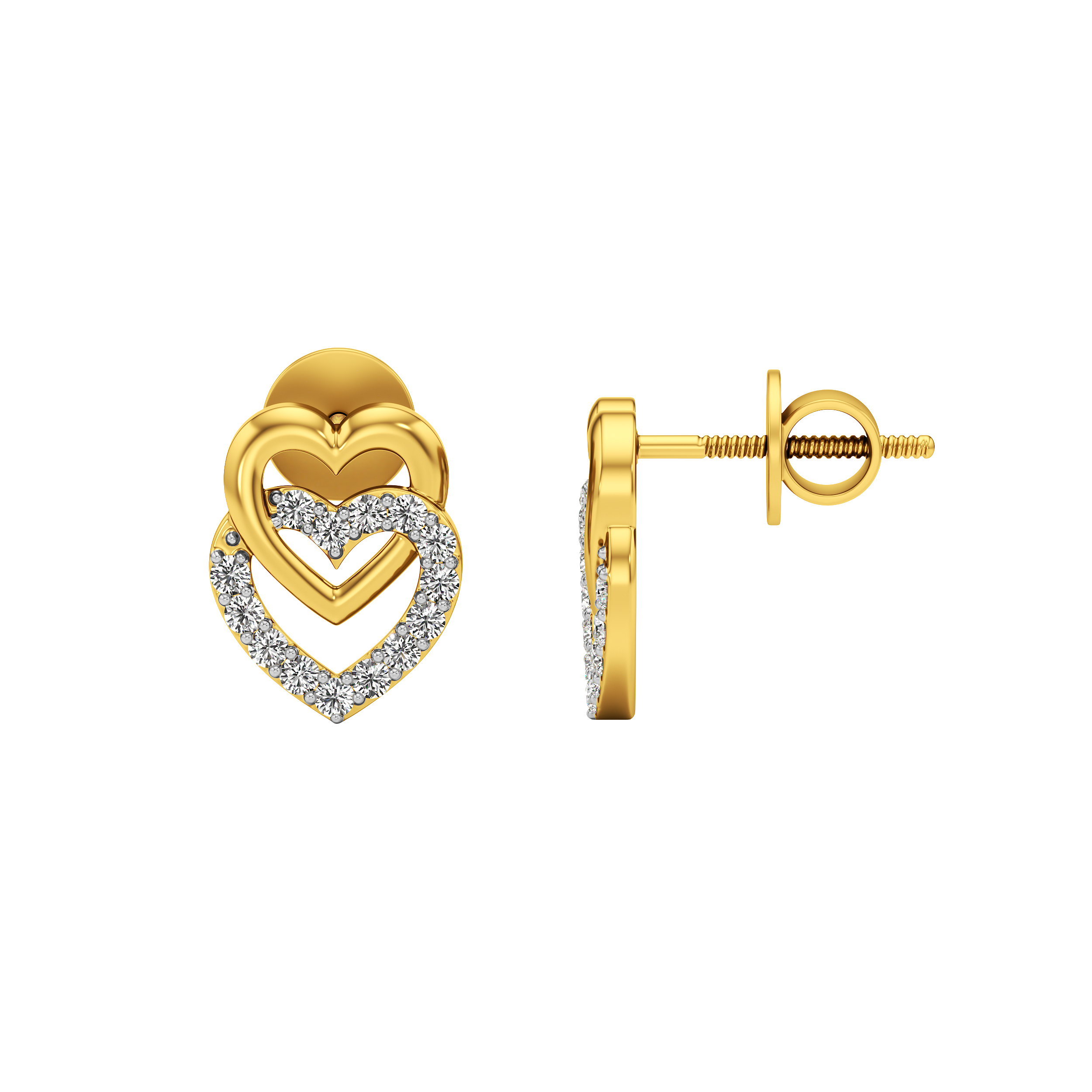 Doubleheart Glow Studs 1