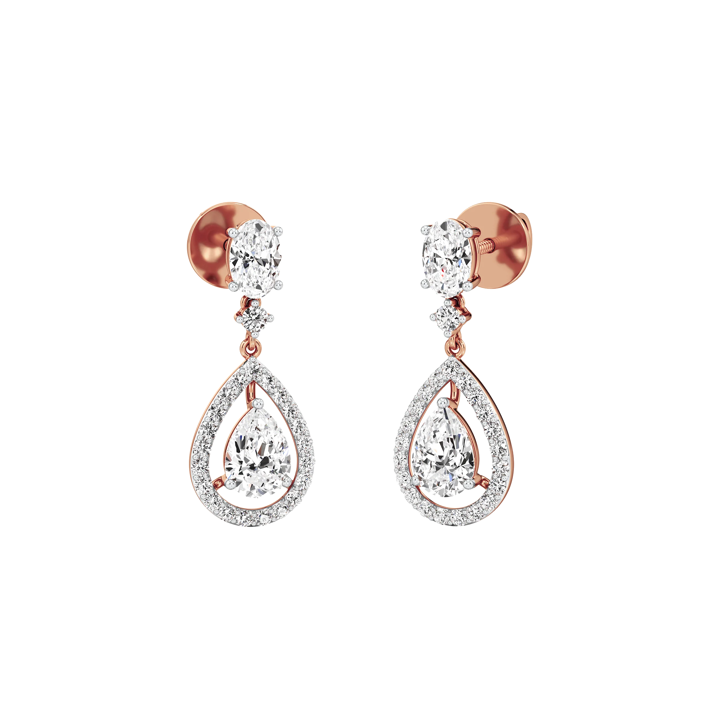 Celeste Drop Diamond Earrings 6